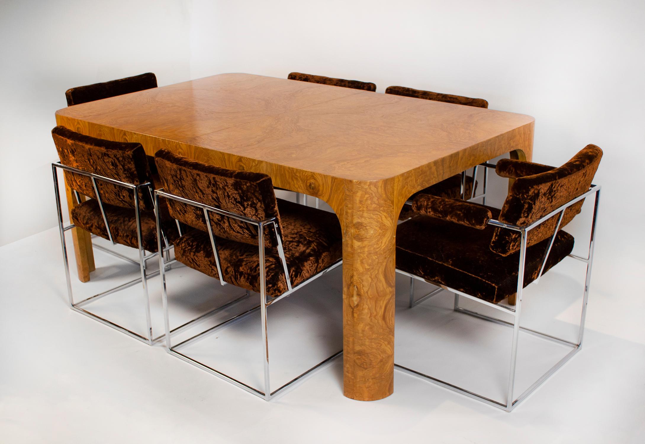 Milo Baughman Dining Table for Thayer Coggin in Olive Burl Wood, 1960s 5