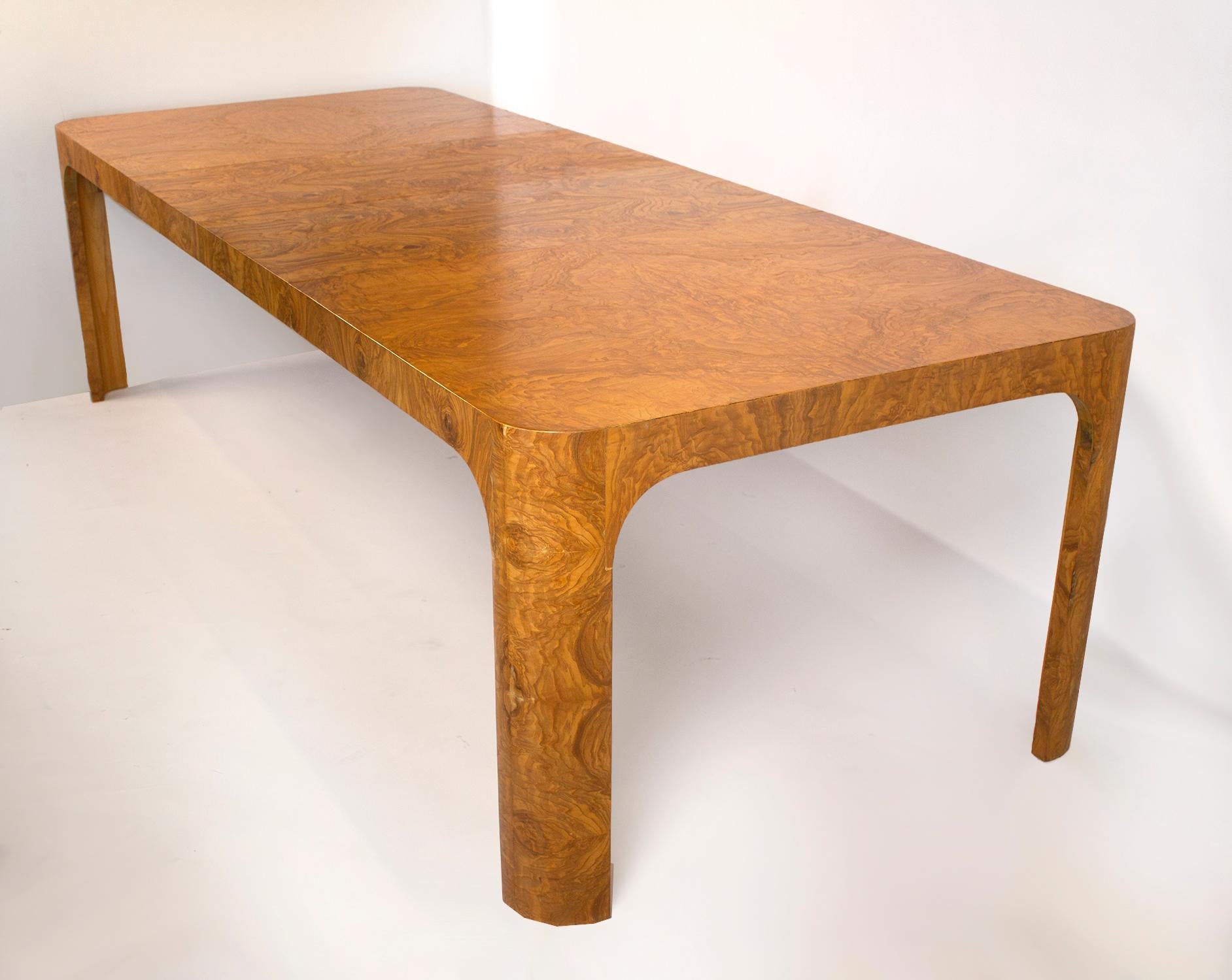 Mid-Century Modern Milo Baughman Dining Table for Thayer Coggin in Olive Burl Wood, 1960s