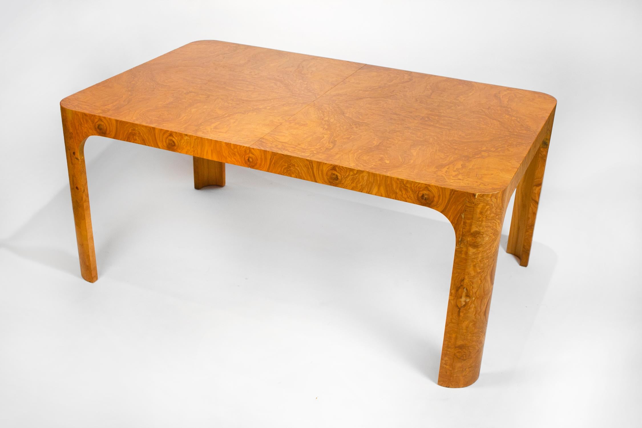North American Milo Baughman Dining Table for Thayer Coggin in Olive Burl Wood, 1960s