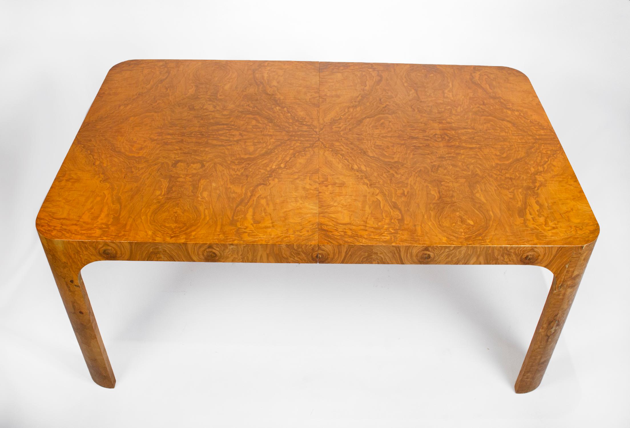 Woodwork Milo Baughman Dining Table for Thayer Coggin in Olive Burl Wood, 1960s