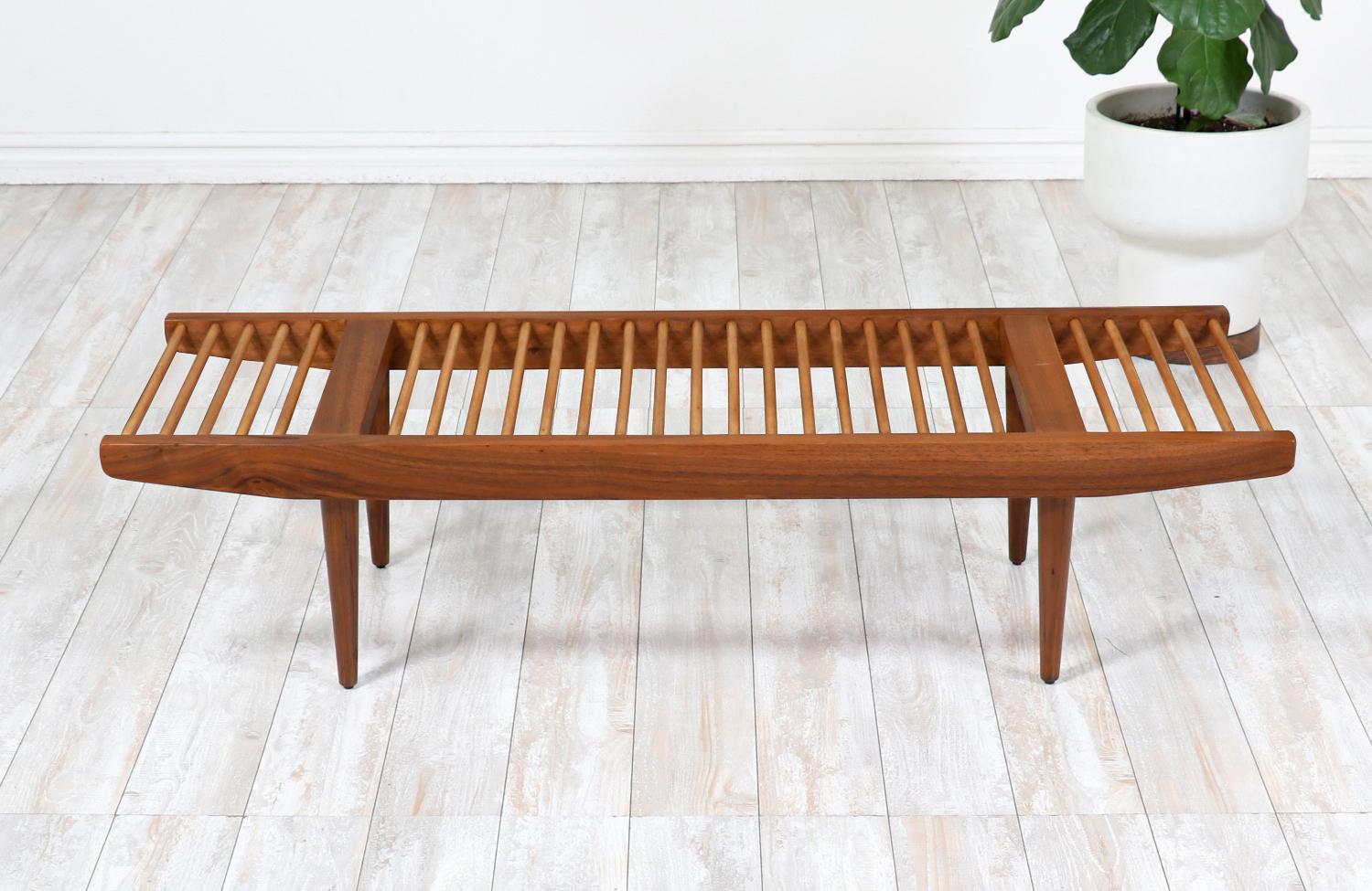 Mid-Century Modern Milo Baughman Dowel Bench for Glenn of California