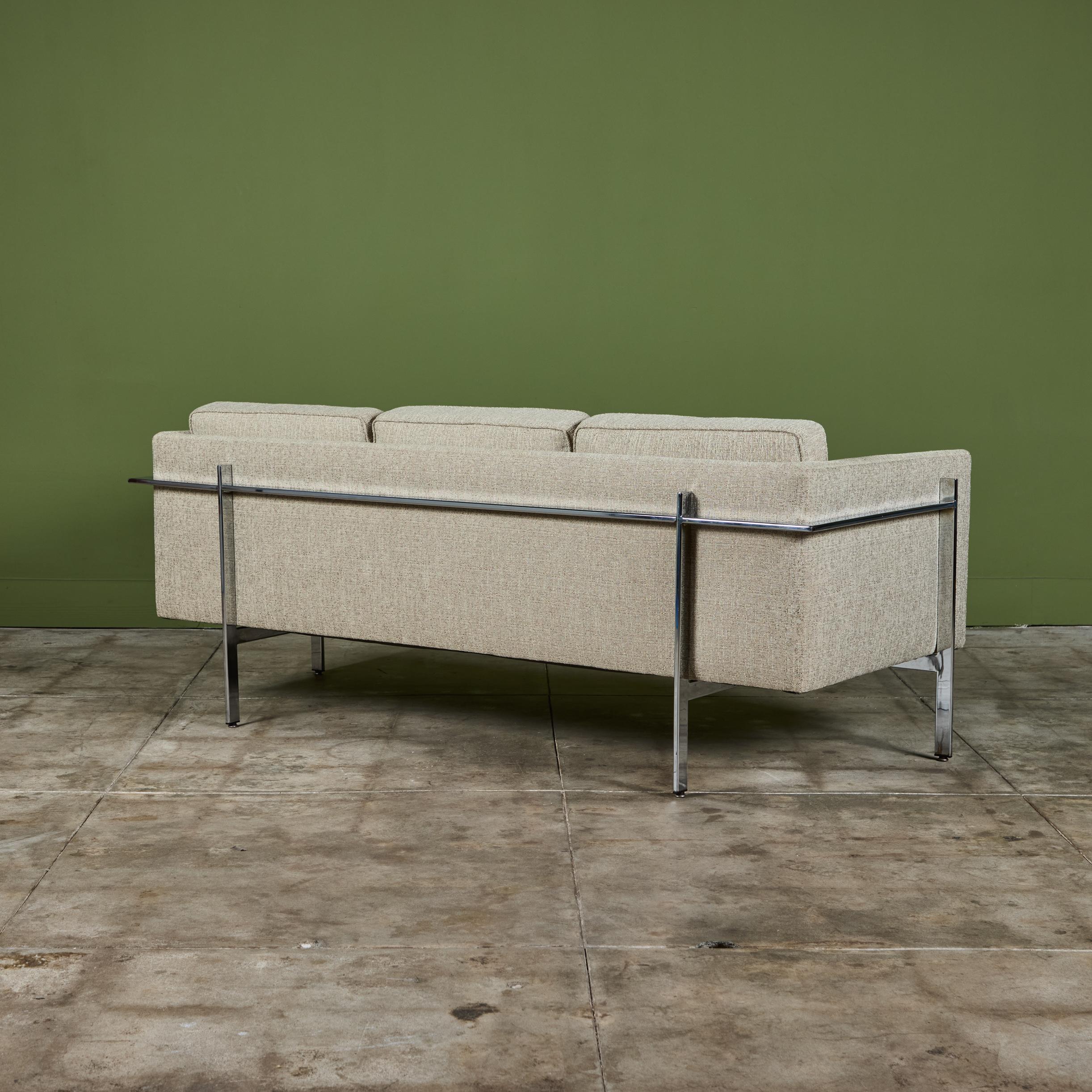 Chrome Milo Baughman Drop In Sofa for Thayer Coggin For Sale