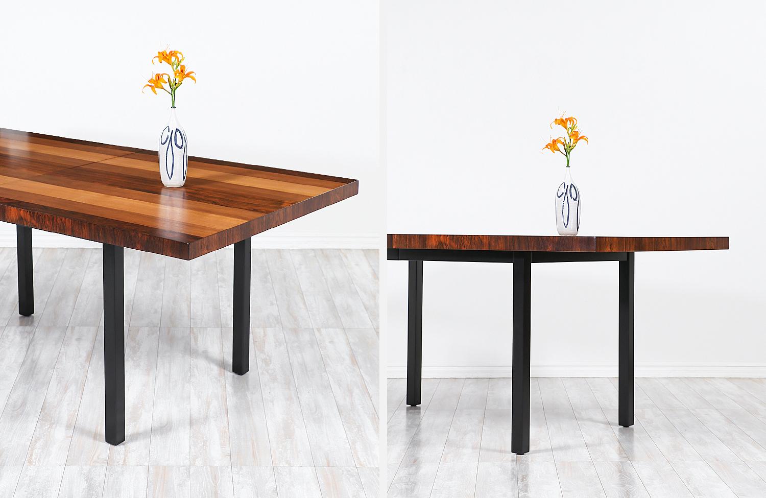 Milo Baughman Expanding Multi-Wood Dining Table for Directional 1