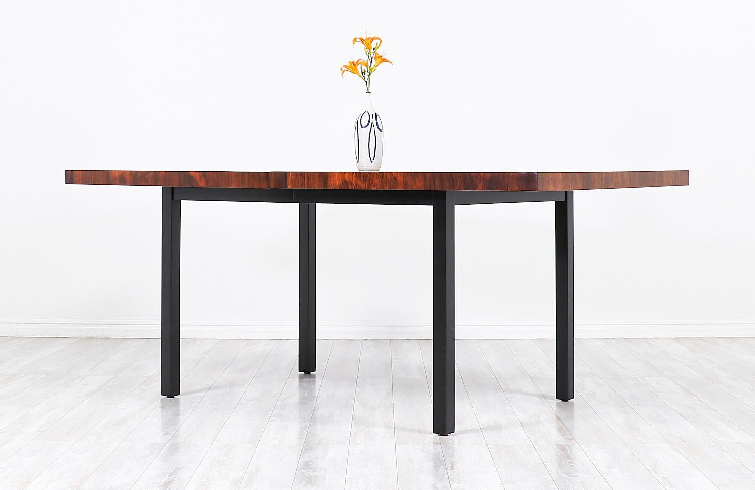 American Milo Baughman Expanding Multi-Wood Dining Table for Directional