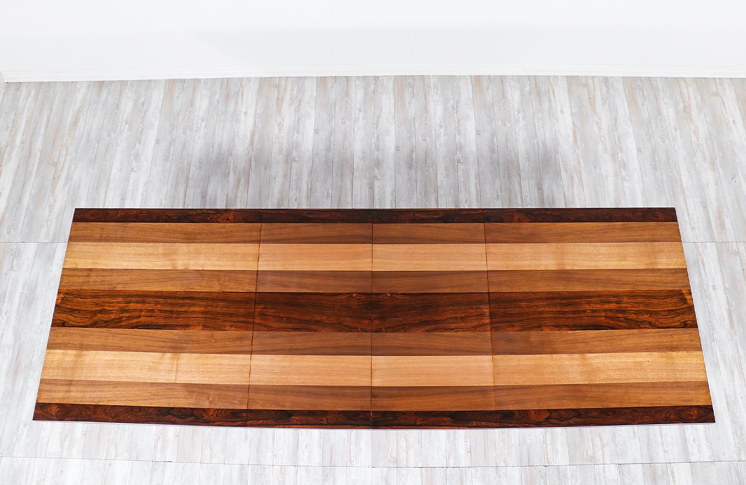 Milo Baughman Expanding Multi-Wood Dining Table for Directional In Excellent Condition In Los Angeles, CA