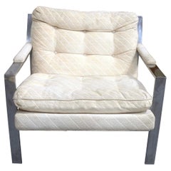 Cy Mann Flat Bar Chrome Lounge Armchair Mid Century Modern
