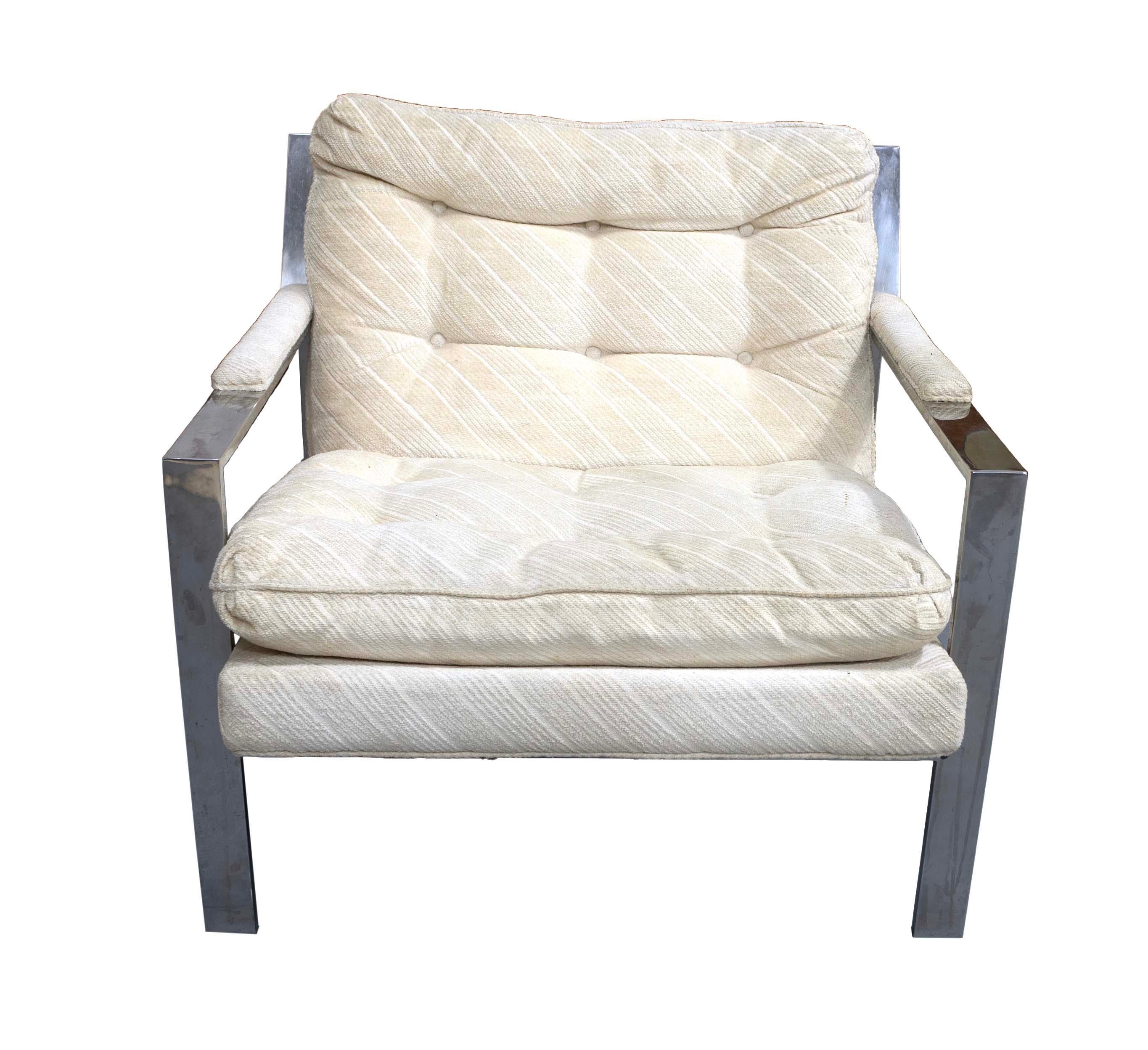 Cy Mann Flache Bar Chrom-Loungesessel Mid-Century Modern (Moderne der Mitte des Jahrhunderts) im Angebot