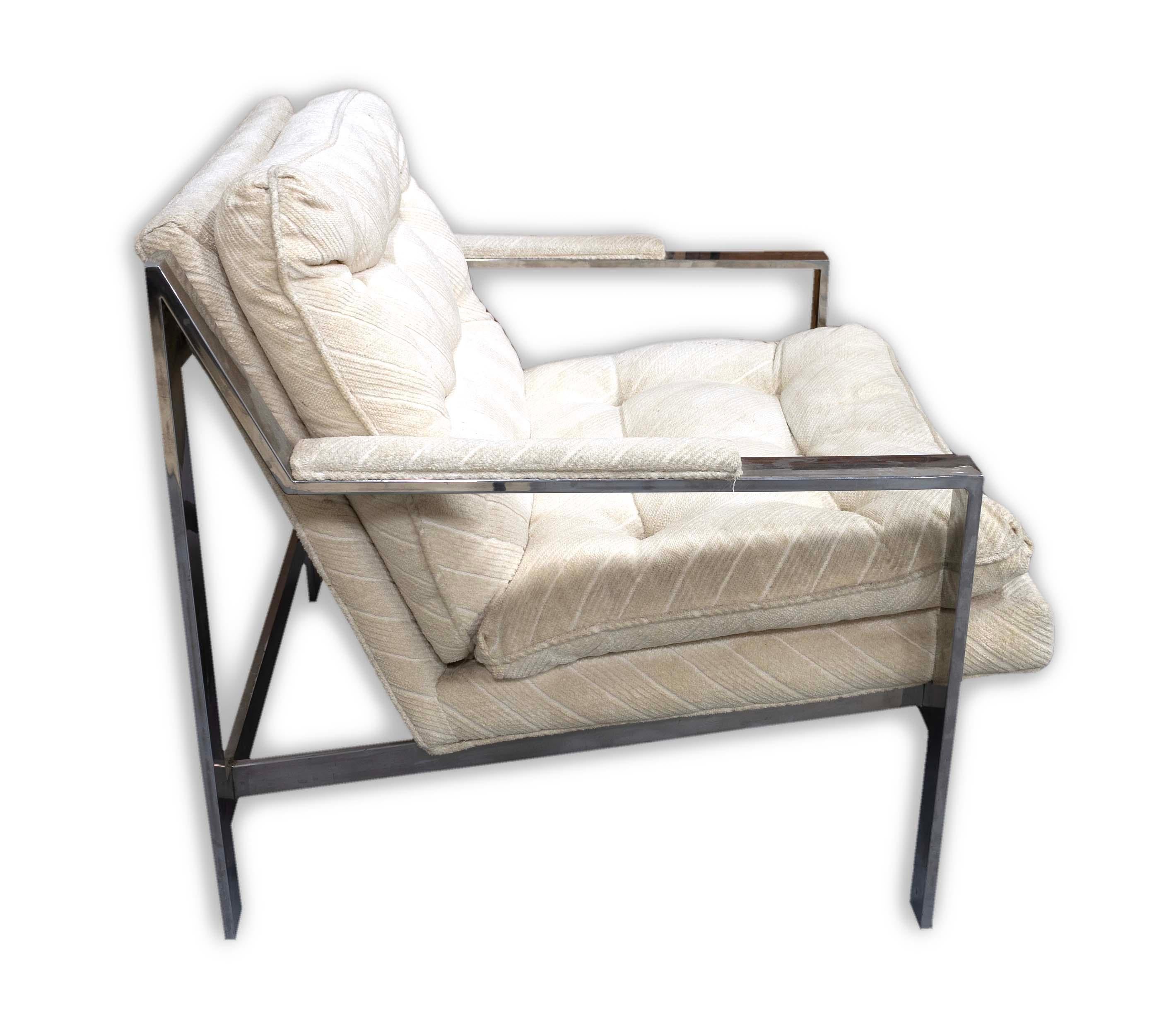 Cy Mann Flache Bar Chrom-Loungesessel Mid-Century Modern (amerikanisch) im Angebot