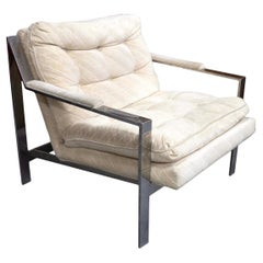 Cy Mann Flat Bar Chrome Lounge Armchair Mid Century Modern