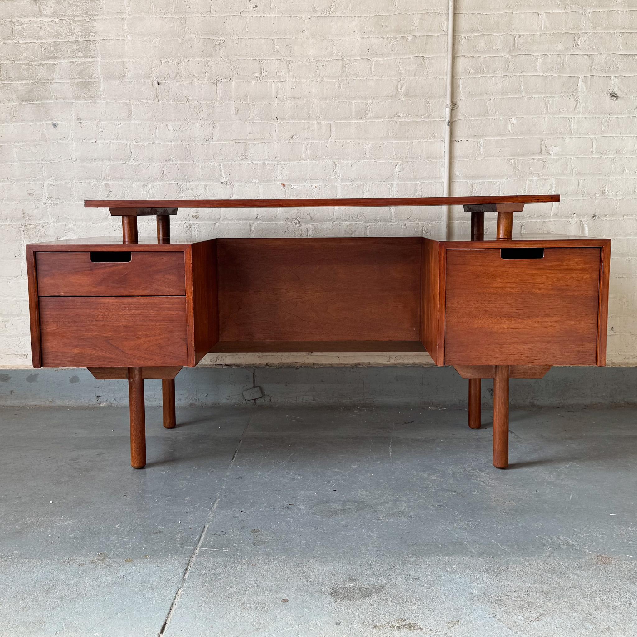 American Milo Baughman Floating Top Desk, Model 1625