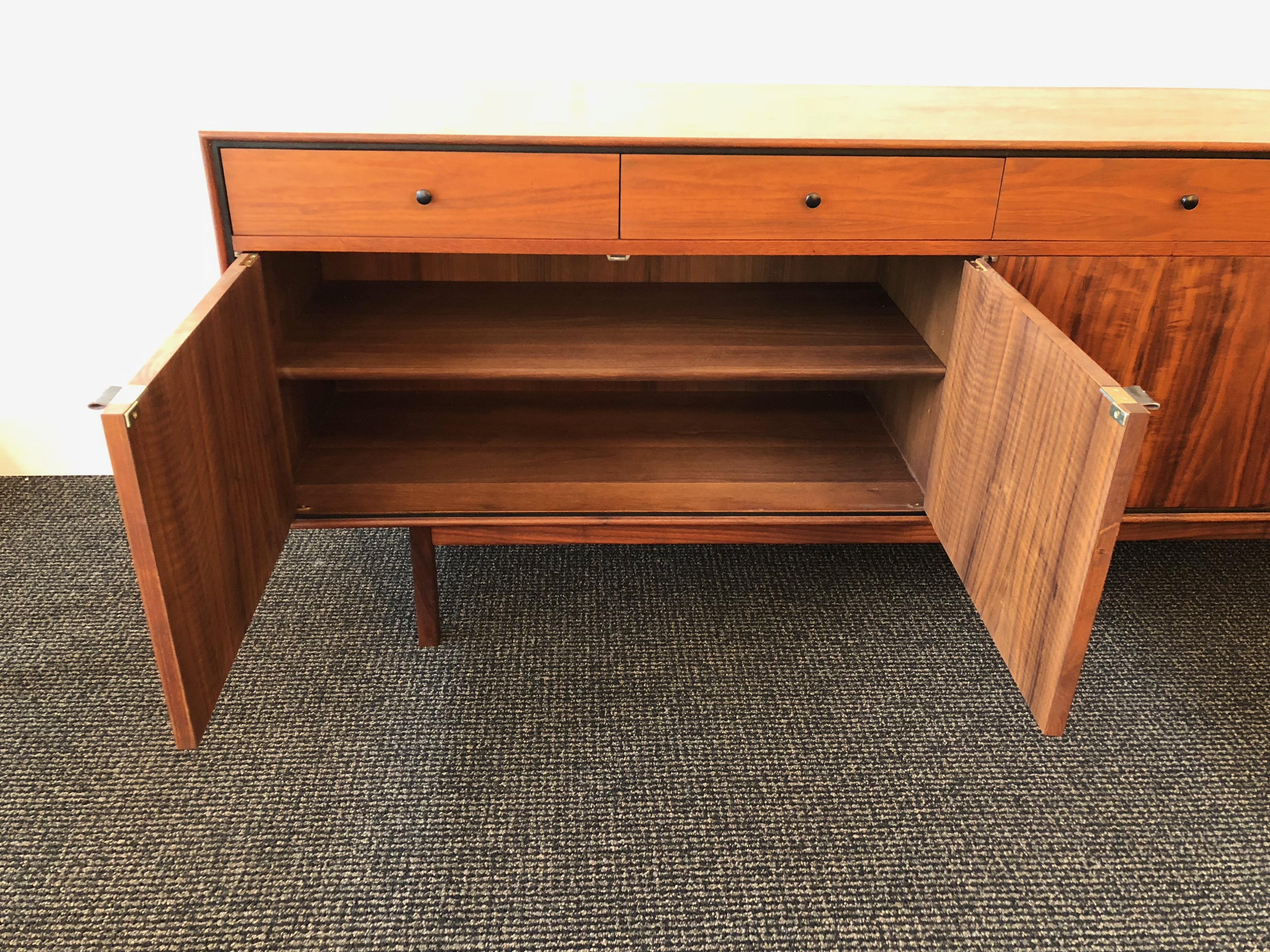 Milo Baughman for Arch Gordon Walnut and Rosewood Credenza For Sale 5