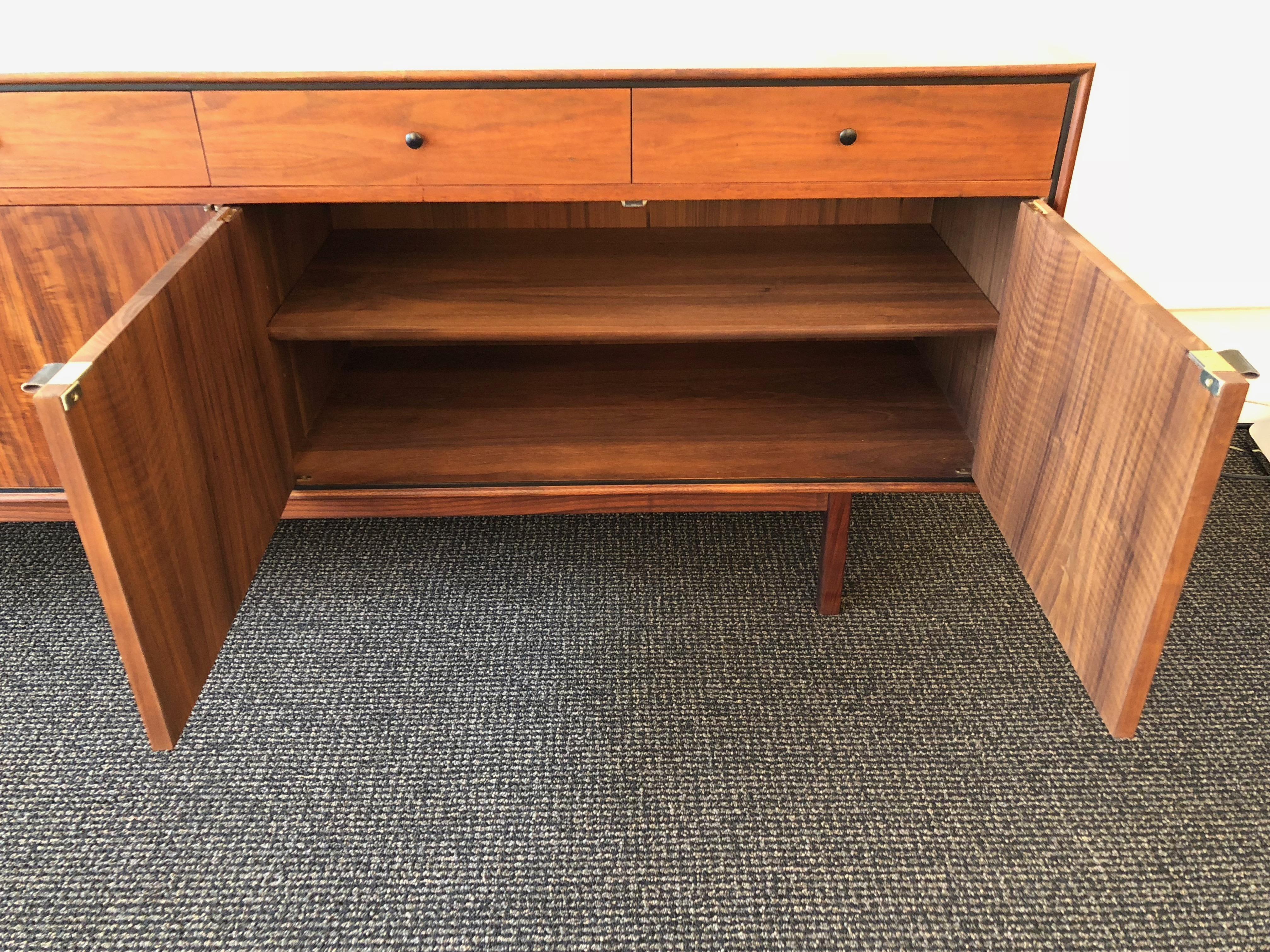 Milo Baughman for Arch Gordon Walnut and Rosewood Credenza For Sale 6