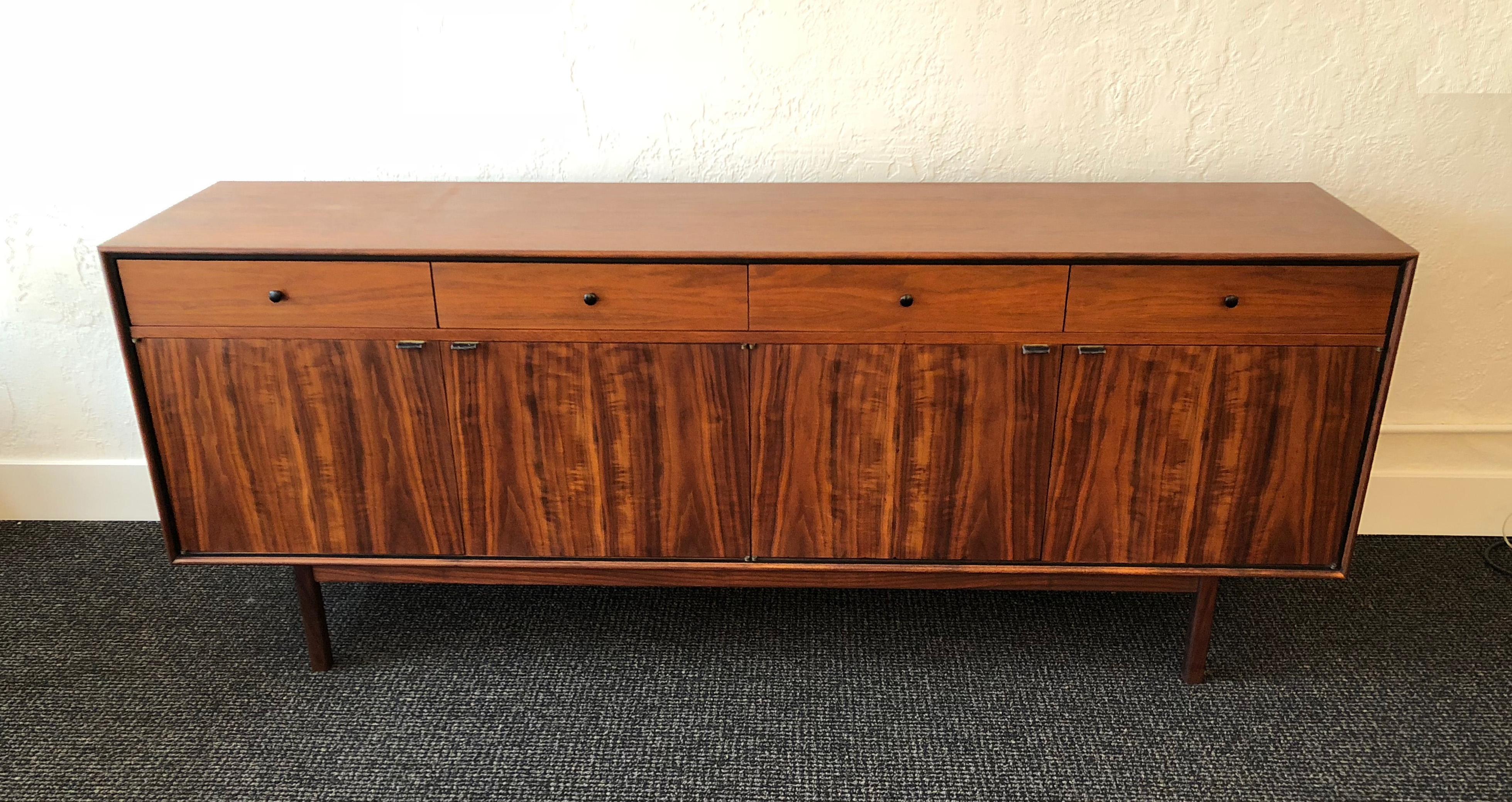 Mid-Century Modern Milo Baughman for Arch Gordon Walnut and Rosewood Credenza For Sale