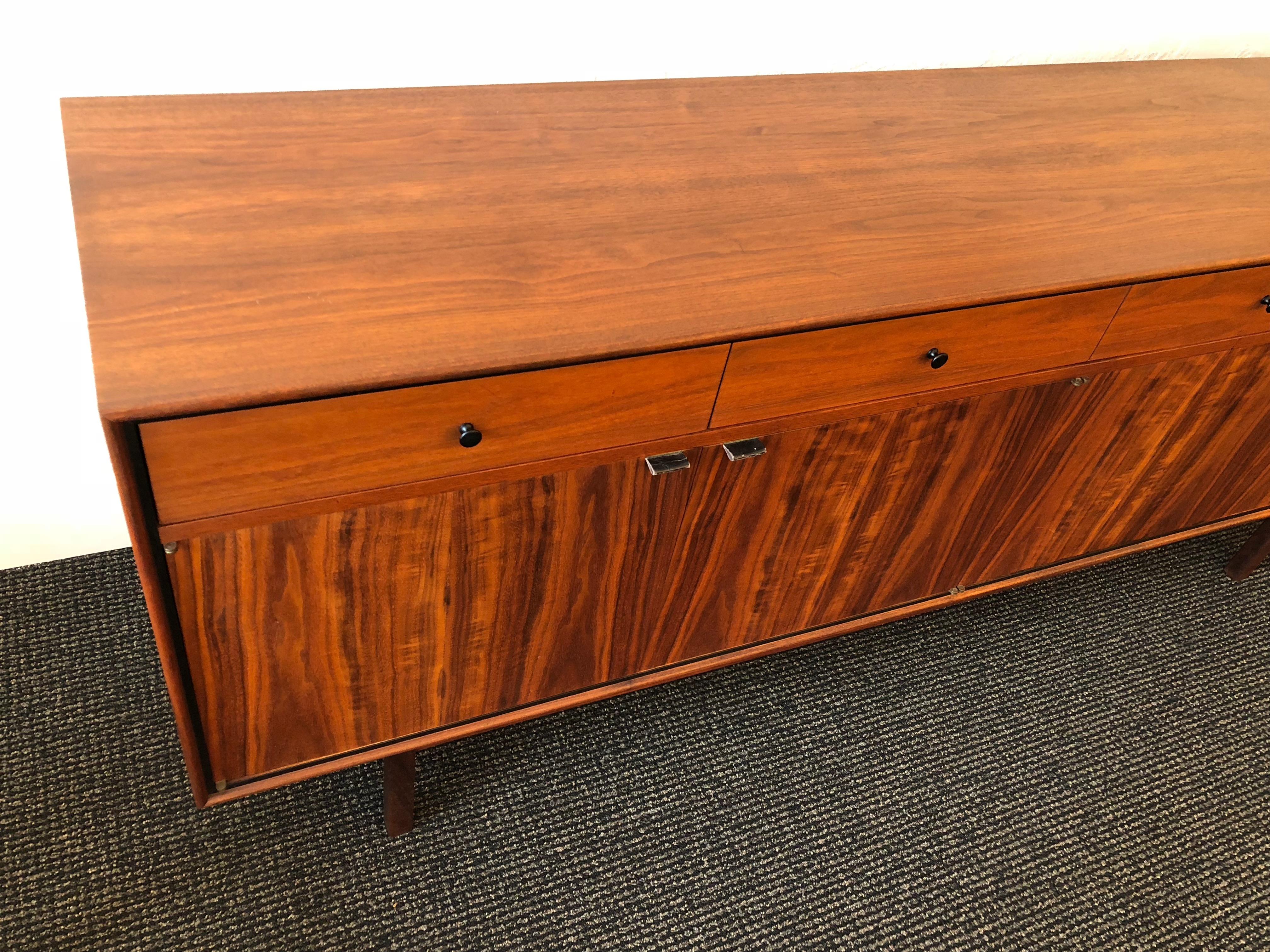 Mid-20th Century Milo Baughman for Arch Gordon Walnut and Rosewood Credenza For Sale