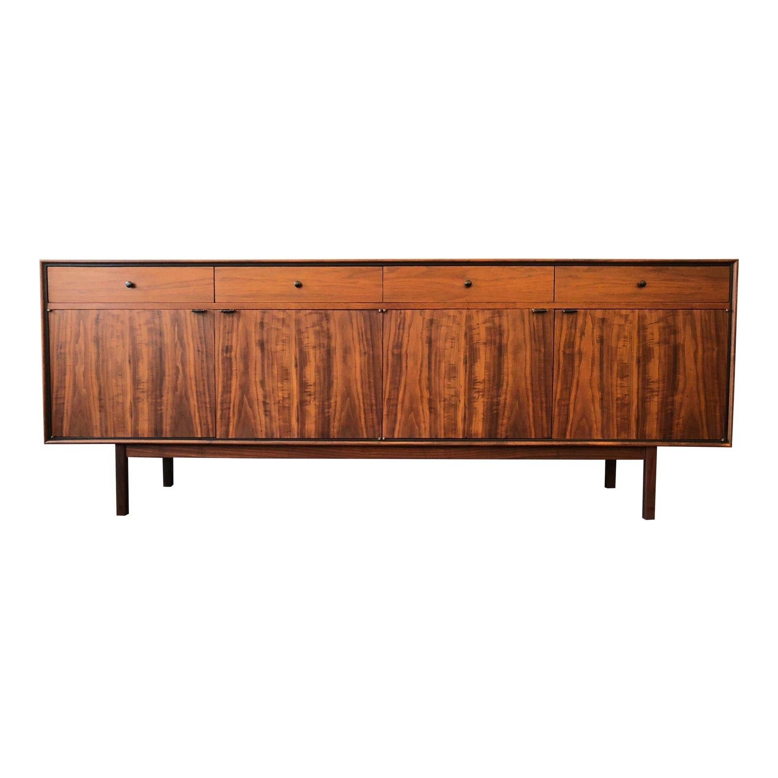 Milo Baughman for Arch Gordon Walnut and Rosewood Credenza For Sale