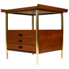 Nightstands, Milo Baughman for Arch Gordon Walnut and Solid Brass