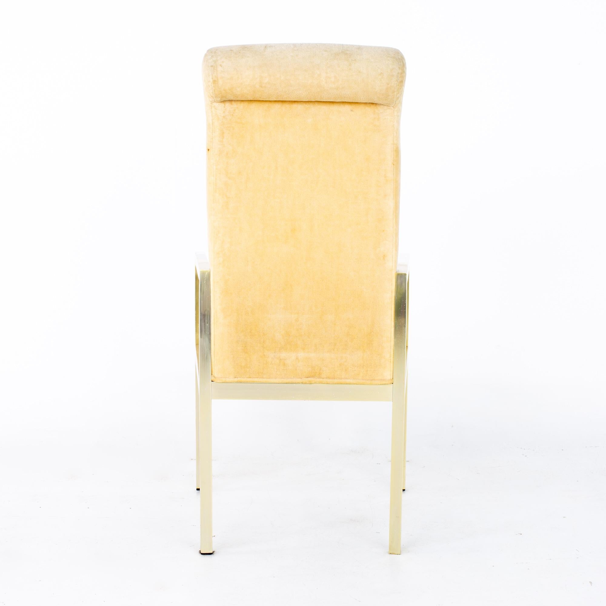 Chaises de salle à manger en laiton MCM Milo Baughman pour Design Institute of America - Lot de 6 en vente 3