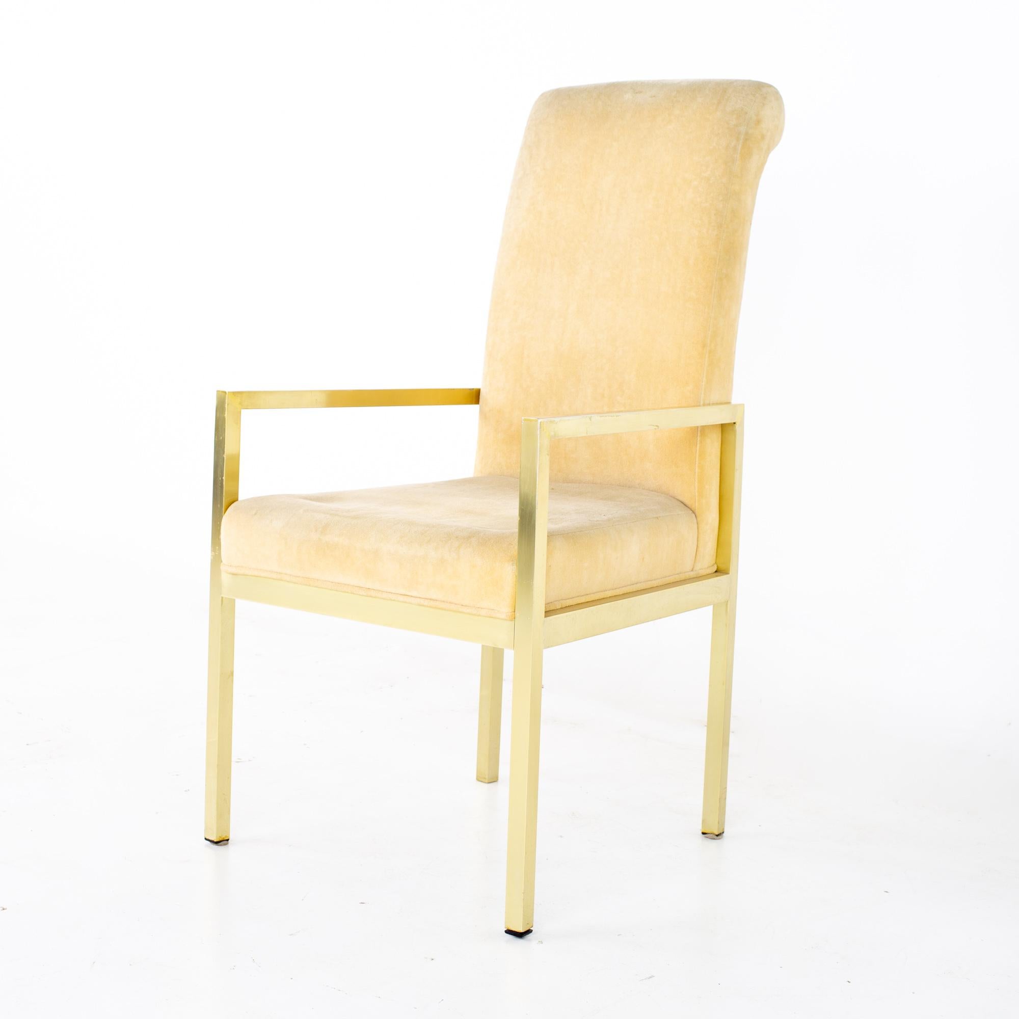 Chaises de salle à manger en laiton Milo Baughman Style pour Design Institute America MCM - 6 Bon état - En vente à Countryside, IL
