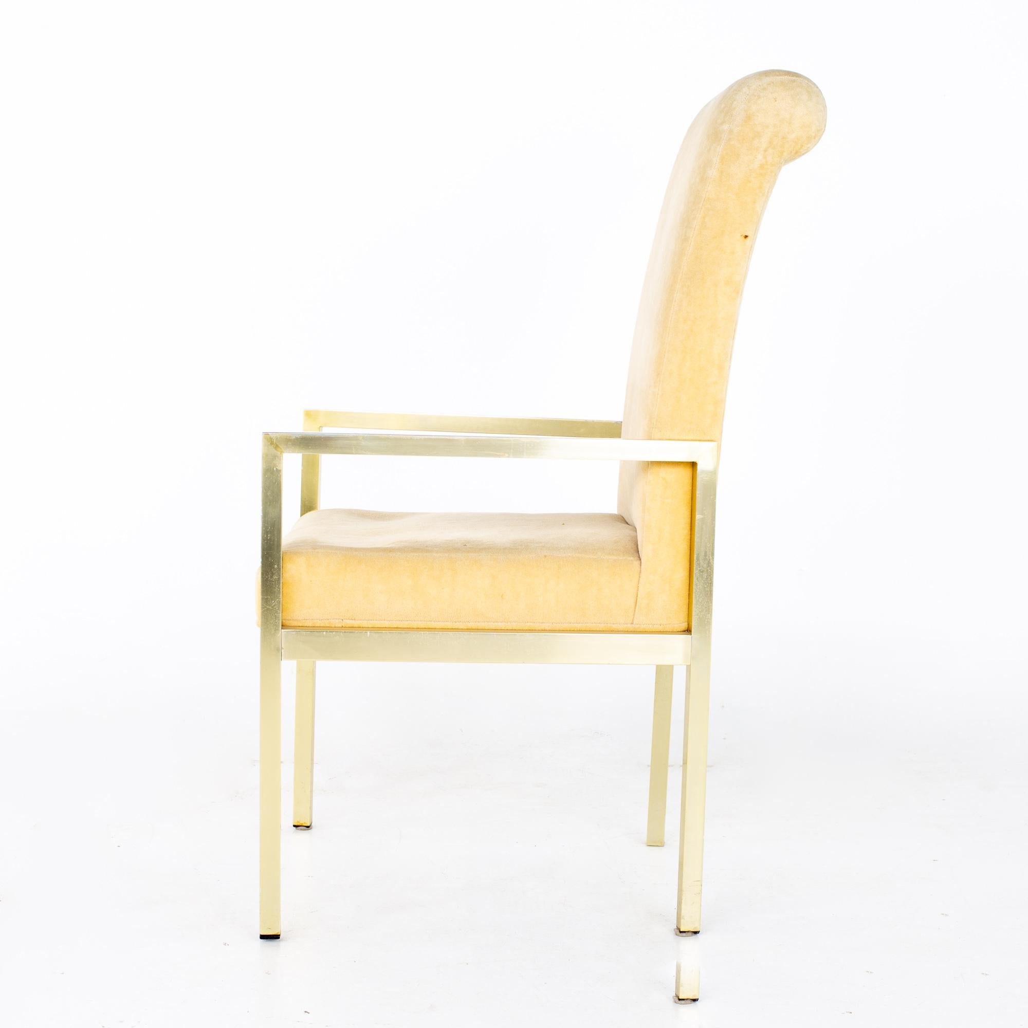 Chaises de salle à manger en laiton MCM Milo Baughman pour Design Institute of America - Lot de 6 en vente 1