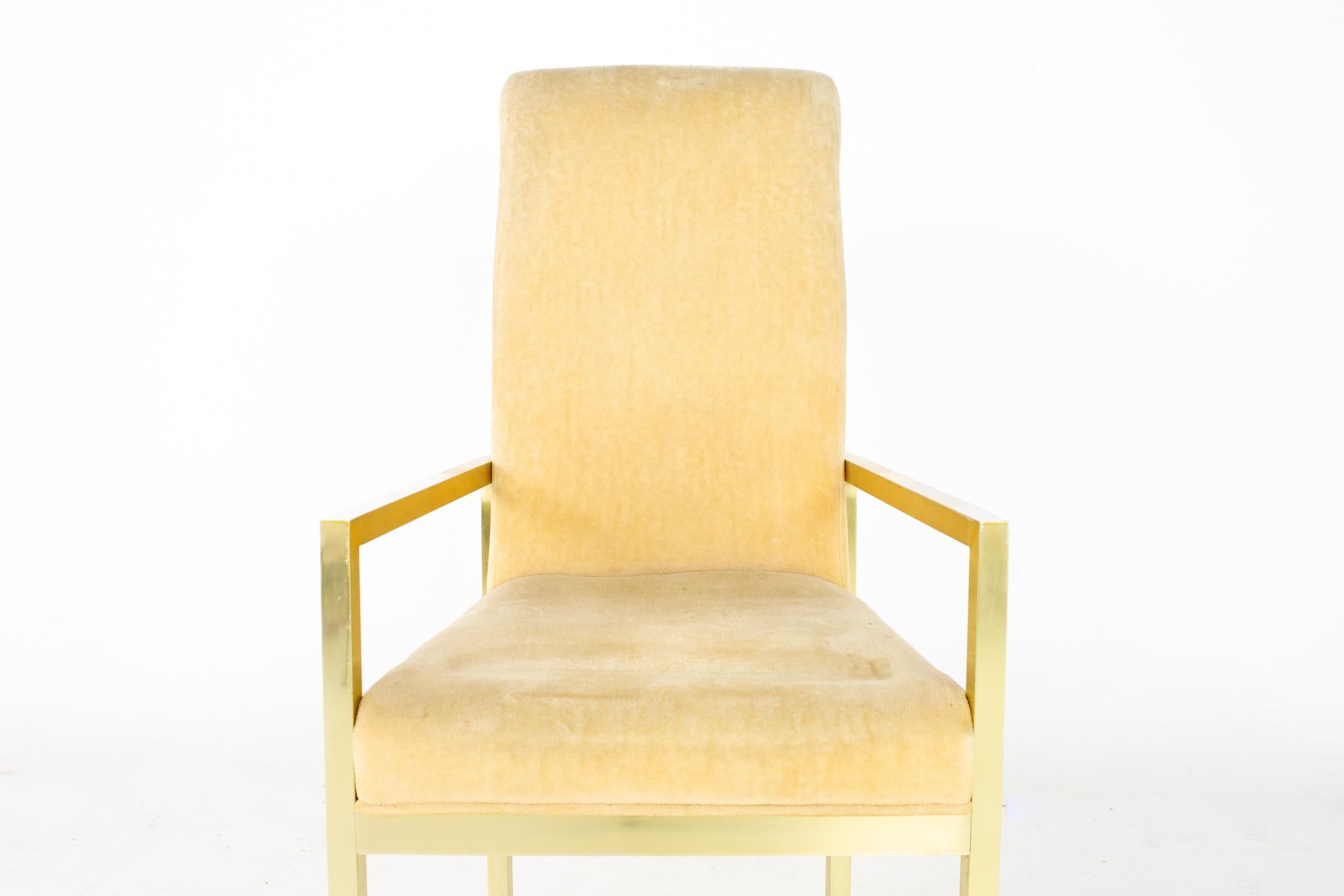 Chaises de salle à manger en laiton MCM Milo Baughman pour Design Institute of America - Lot de 6 en vente 2