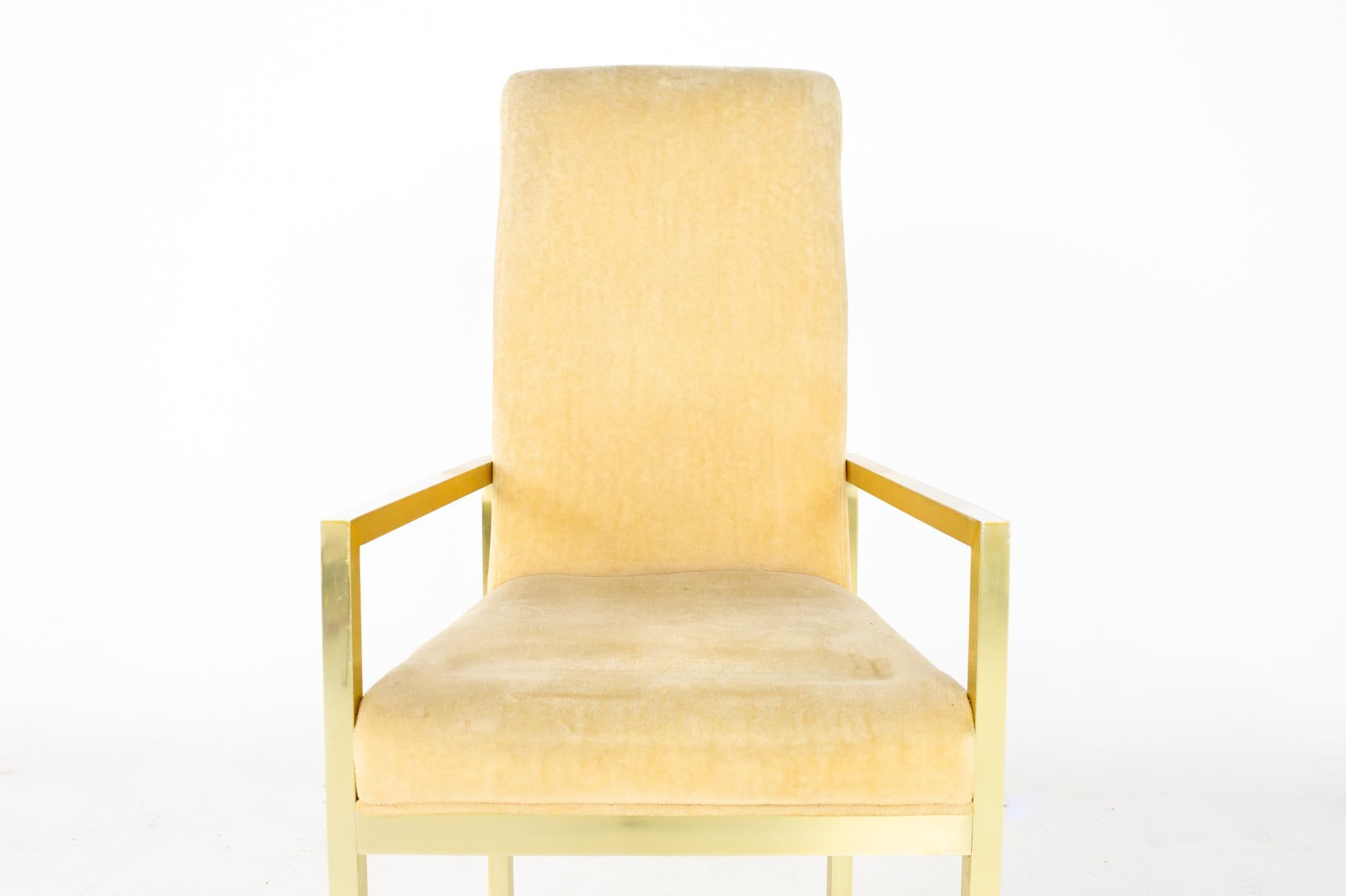 Chaises de salle à manger en laiton Milo Baughman Style pour Design Institute America MCM - 6 en vente 2