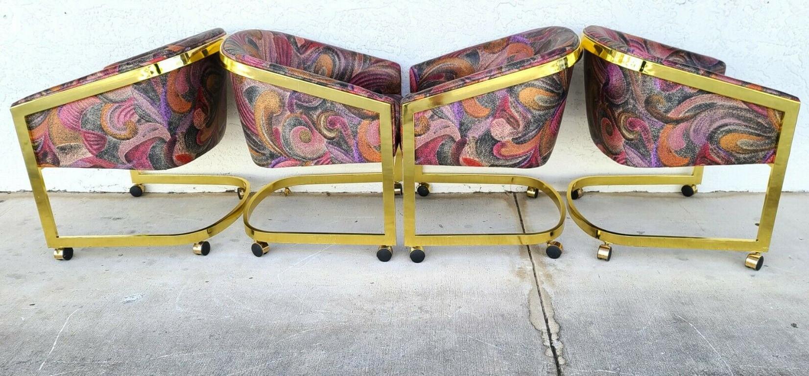Mid-Century Modern Design Institute of America Rolling Gaming Dining Club Chairs For Sale