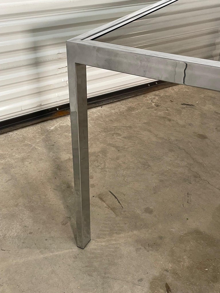 Late 20th Century DIA Chrome Expandable Dining Table For Sale