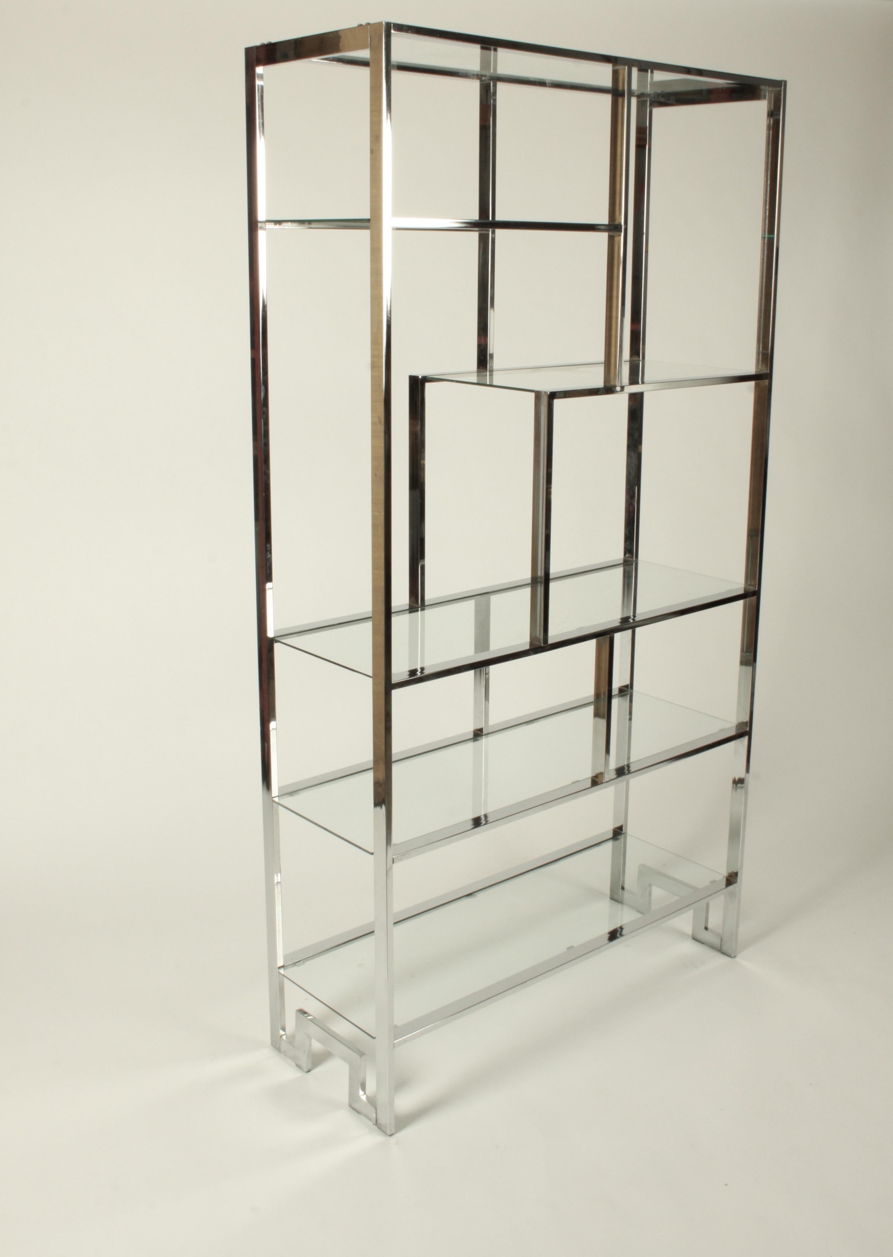 Mid-Century Modern Milo Baughman for DIA Chrome Geometric Étagère