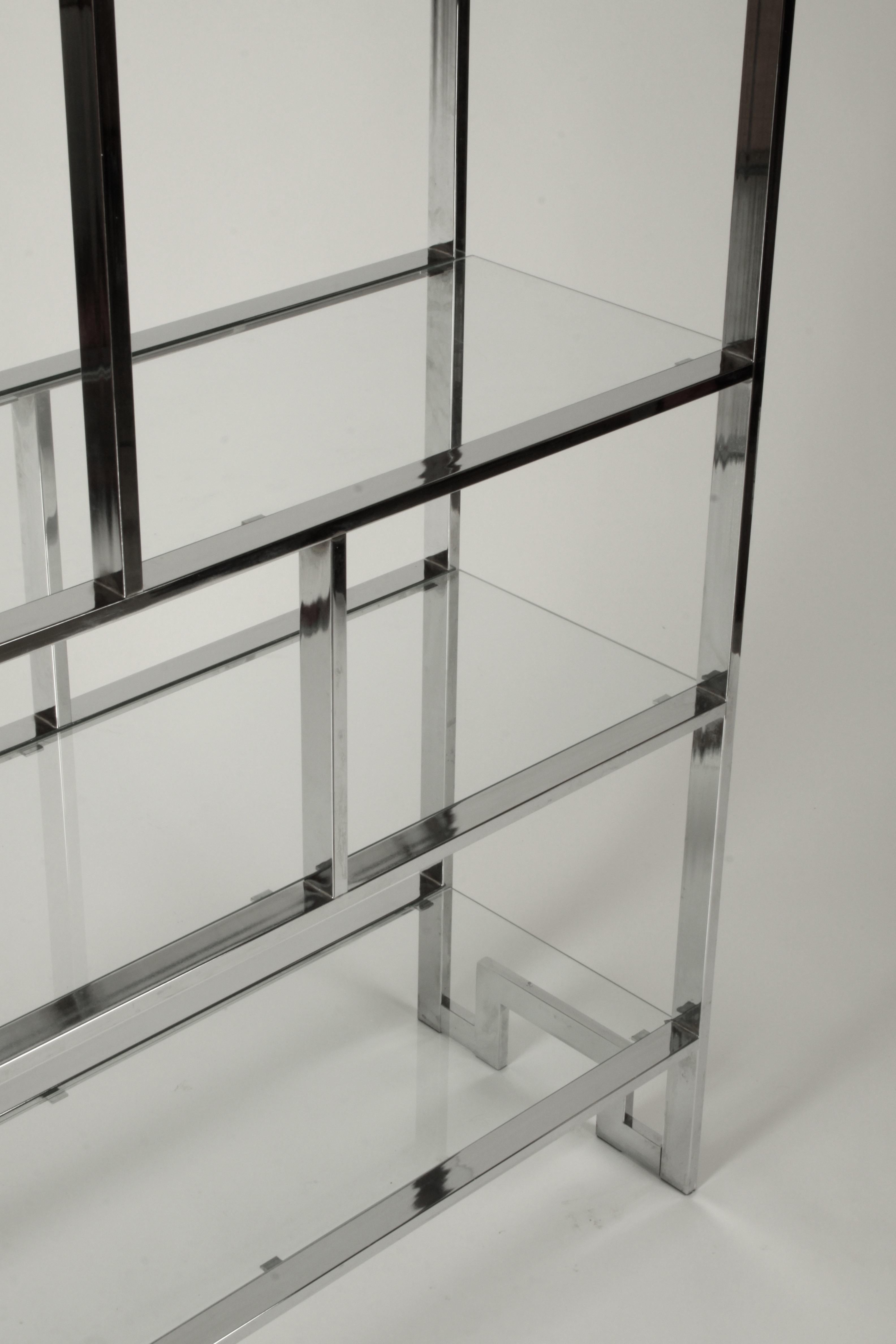 Milo Baughman for DIA Chrome Geometric Étagère In Good Condition In St. Louis, MO