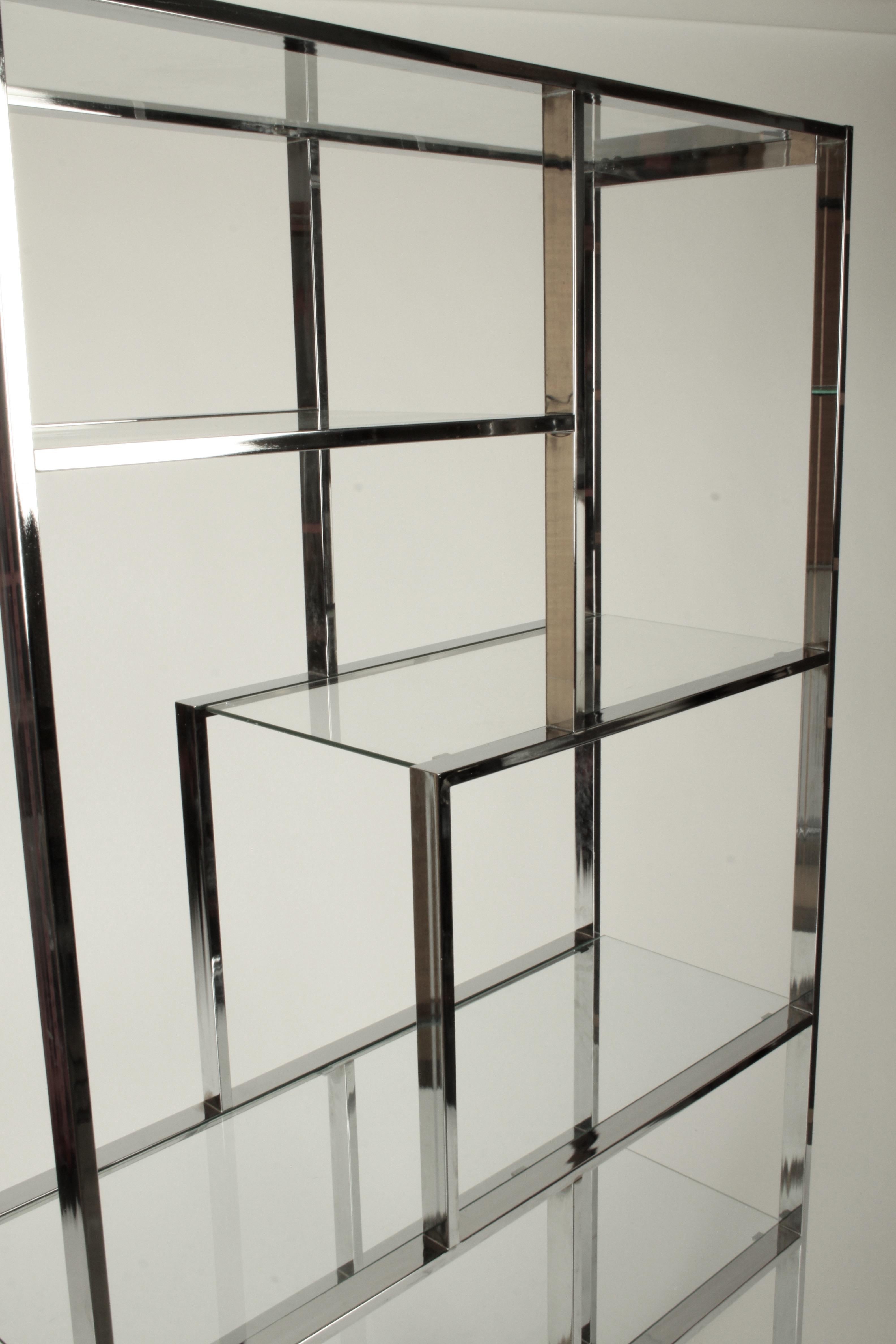 Late 20th Century Milo Baughman for DIA Chrome Geometric Étagère