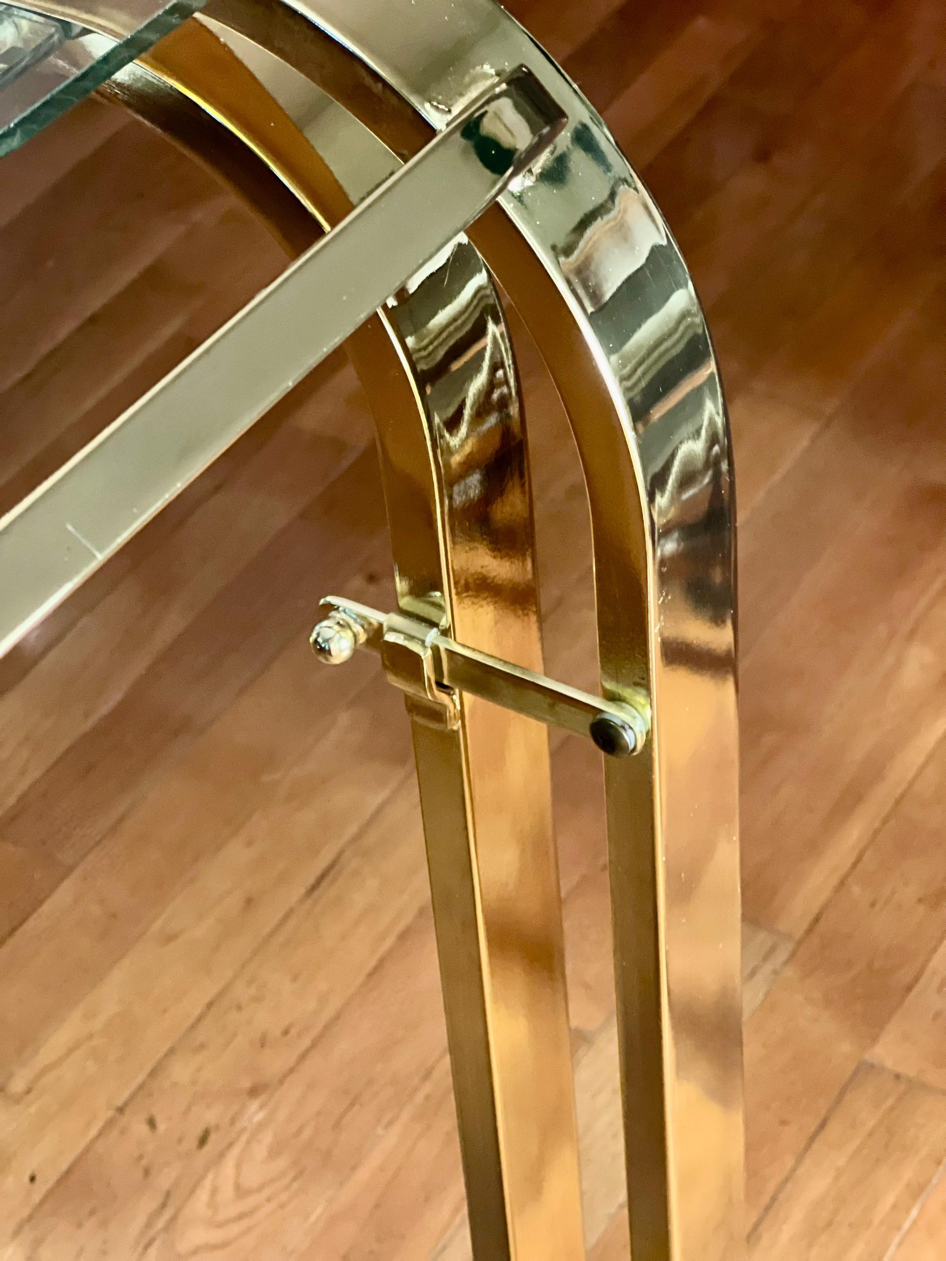 Milo Baughman for DIA Expandable Rolling Brass Bar Cart 12