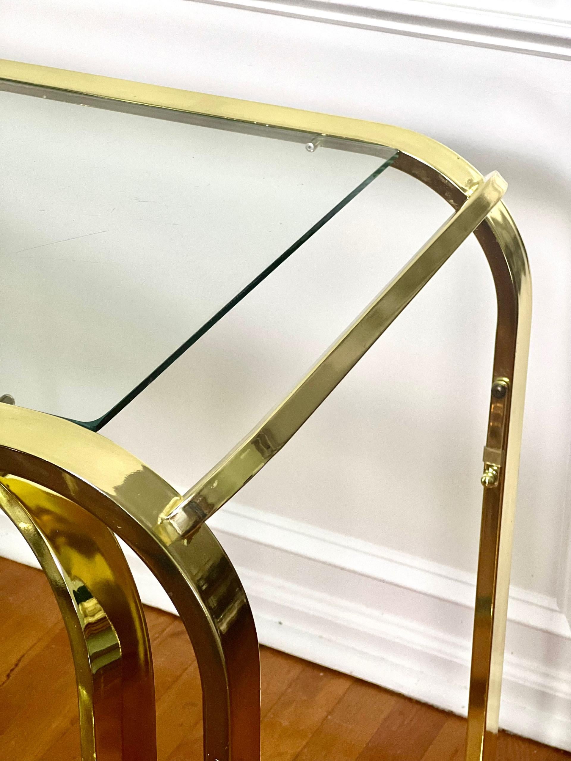 Milo Baughman for DIA Expandable Rolling Brass Bar Cart 13