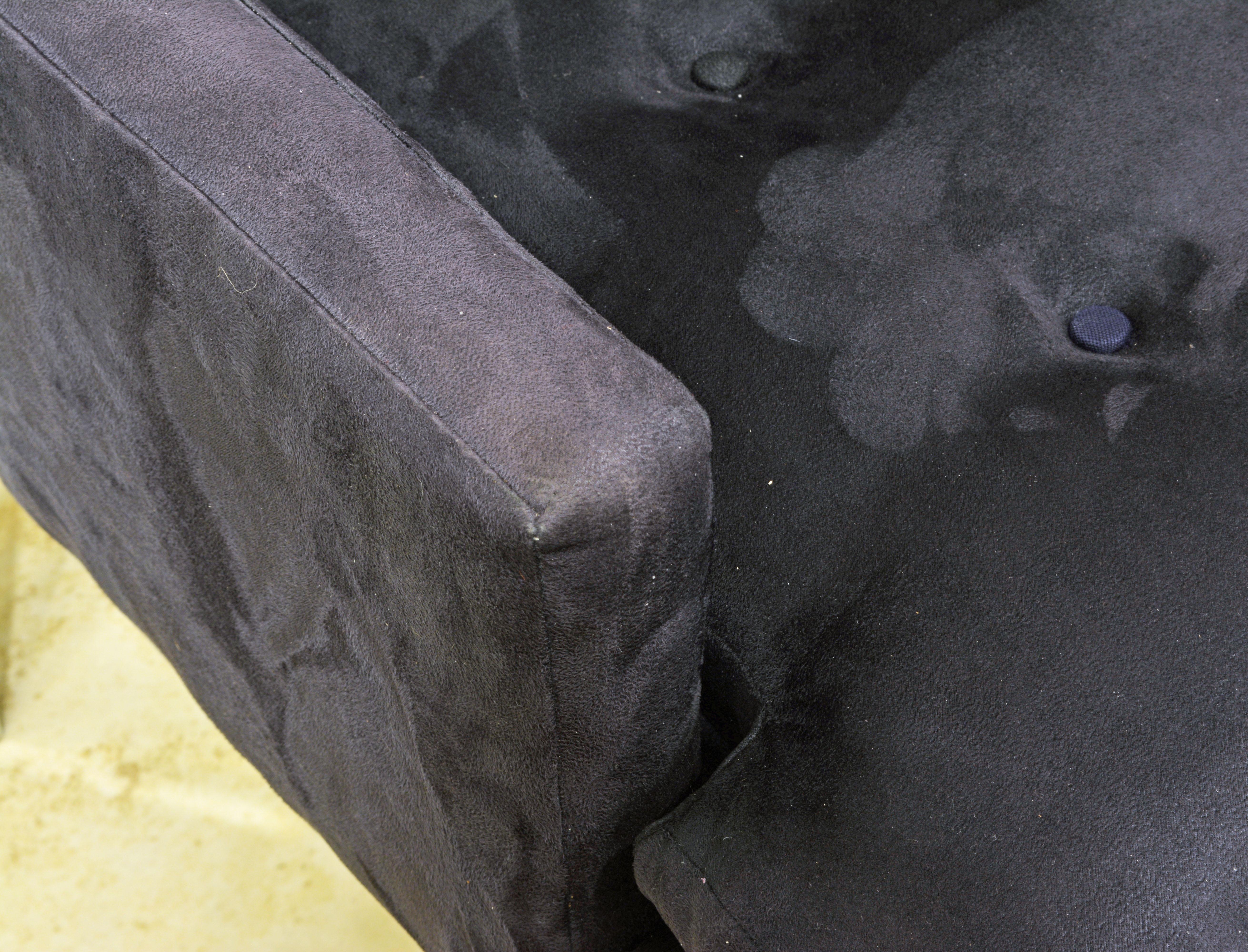 DIA Pair of Mid-Century Suede Covered Armchairs on Chrome Base 3