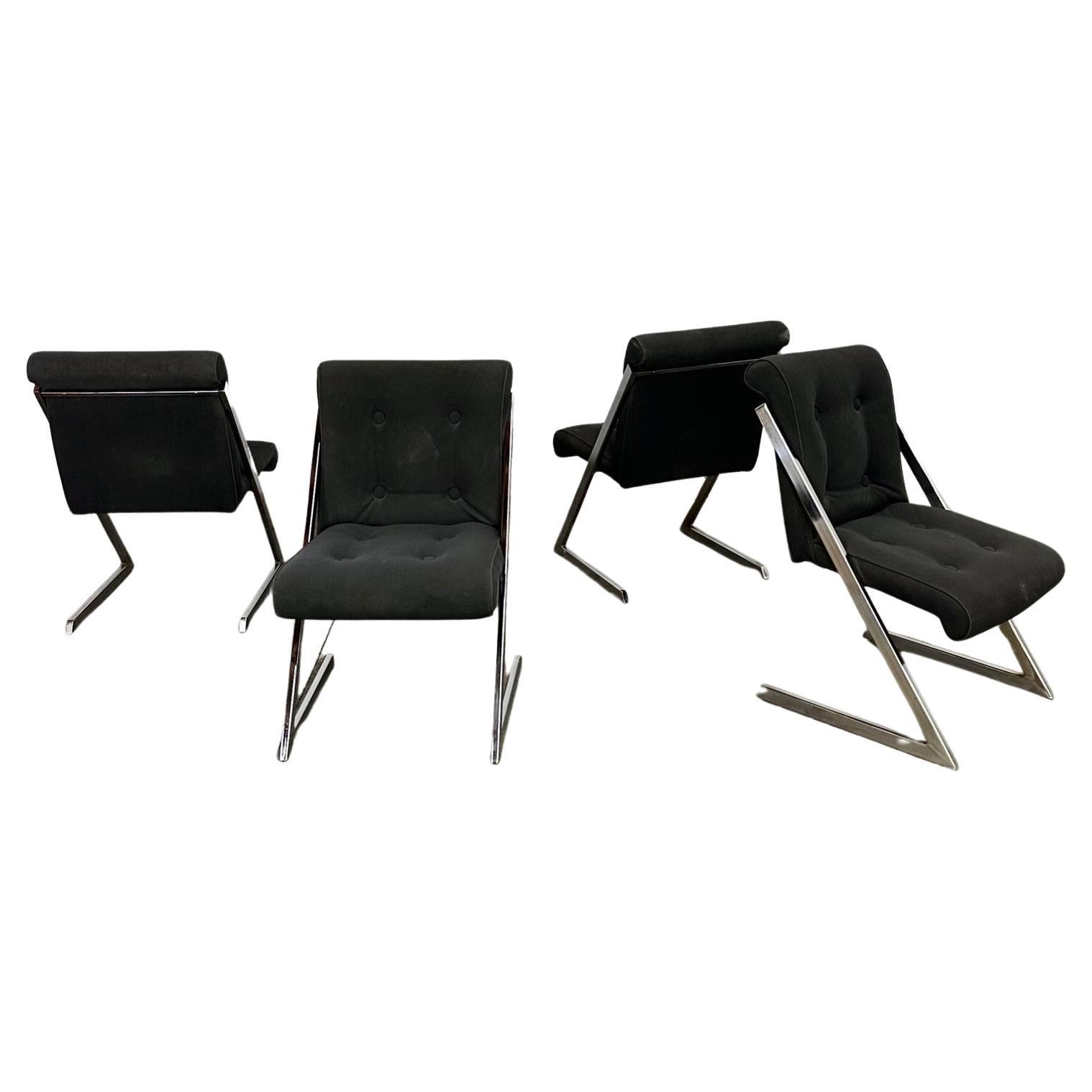 Milo Baughman for DIA "Z" Chairs 1960s USA, Set of Four For Sale