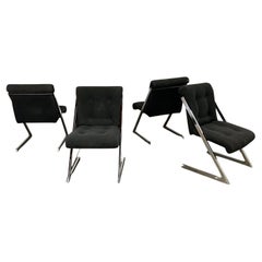 Retro Milo Baughman for DIA "Z" Chairs 1960s USA, Set of Four