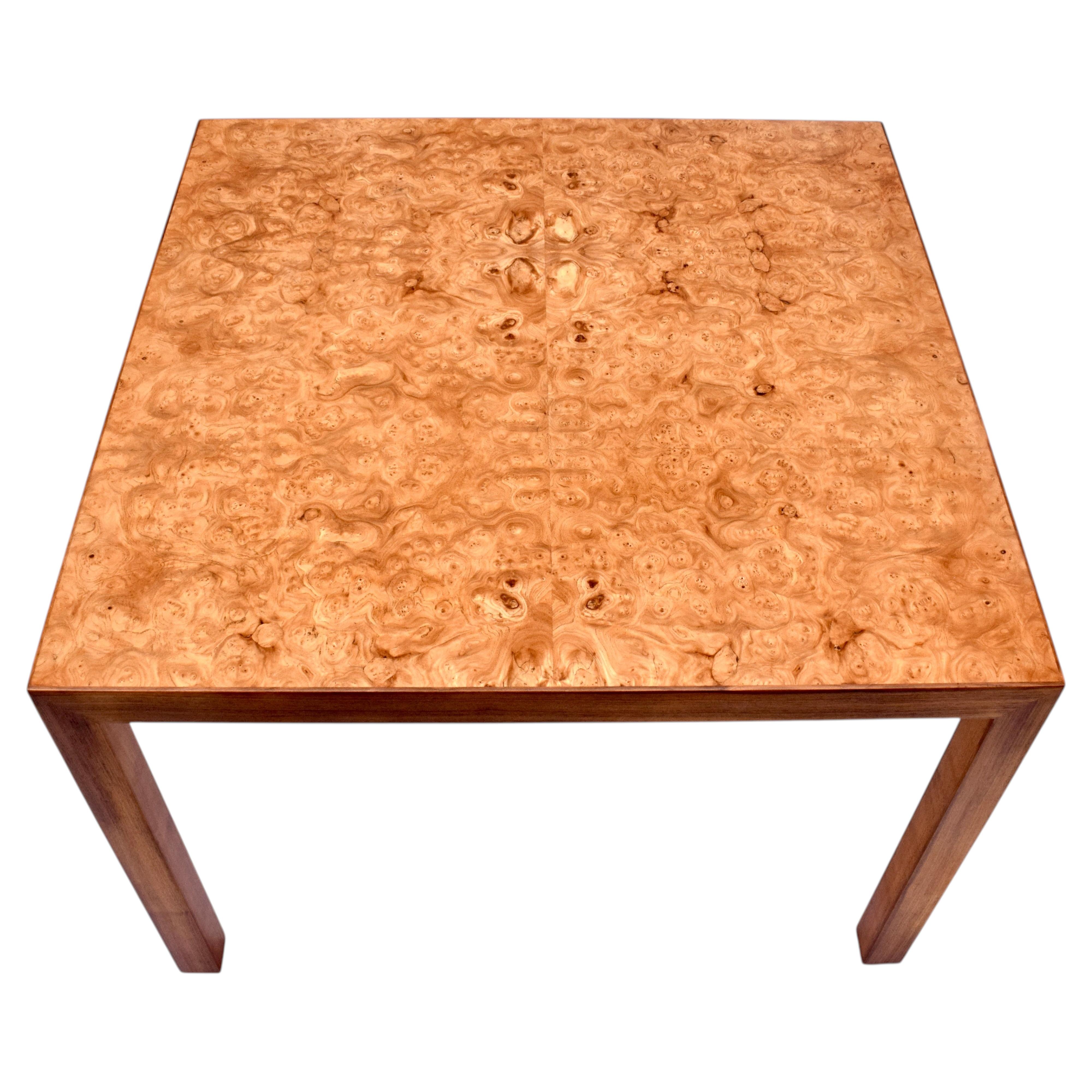 Mesa de juego Milo Baughman para Directional American Mid-Century Ash Burl en venta