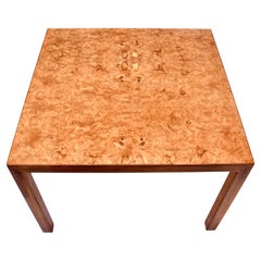 Mesa de juego Milo Baughman para Directional American Mid-Century Ash Burl