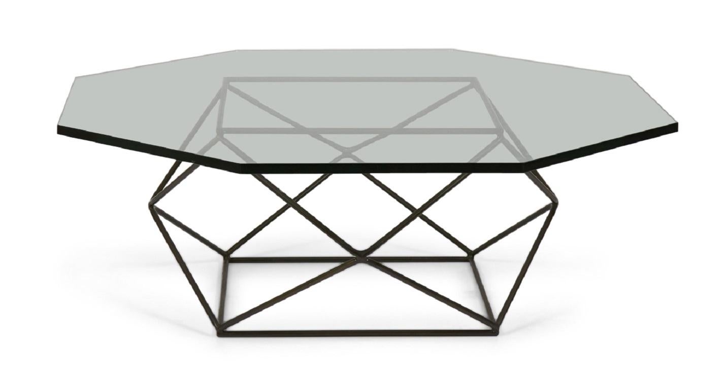 Mid-Century Modern Milo Baughman for Directional Bronze and Glass Geometric Cocktail / Coffee Table For Sale
