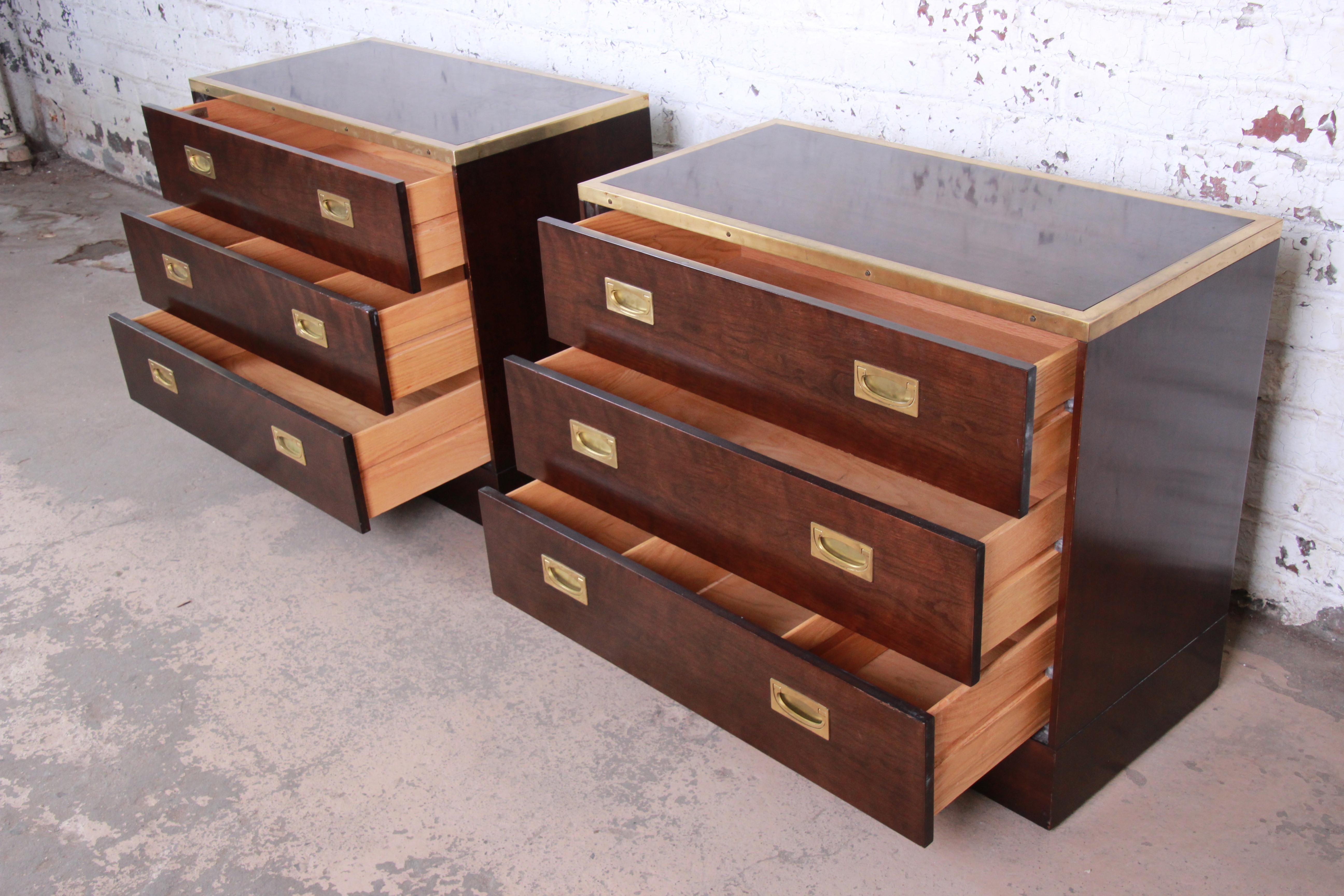 Milo Baughman for Directional Campaign Style Bachelor Chests or Nightstands In Good Condition In South Bend, IN