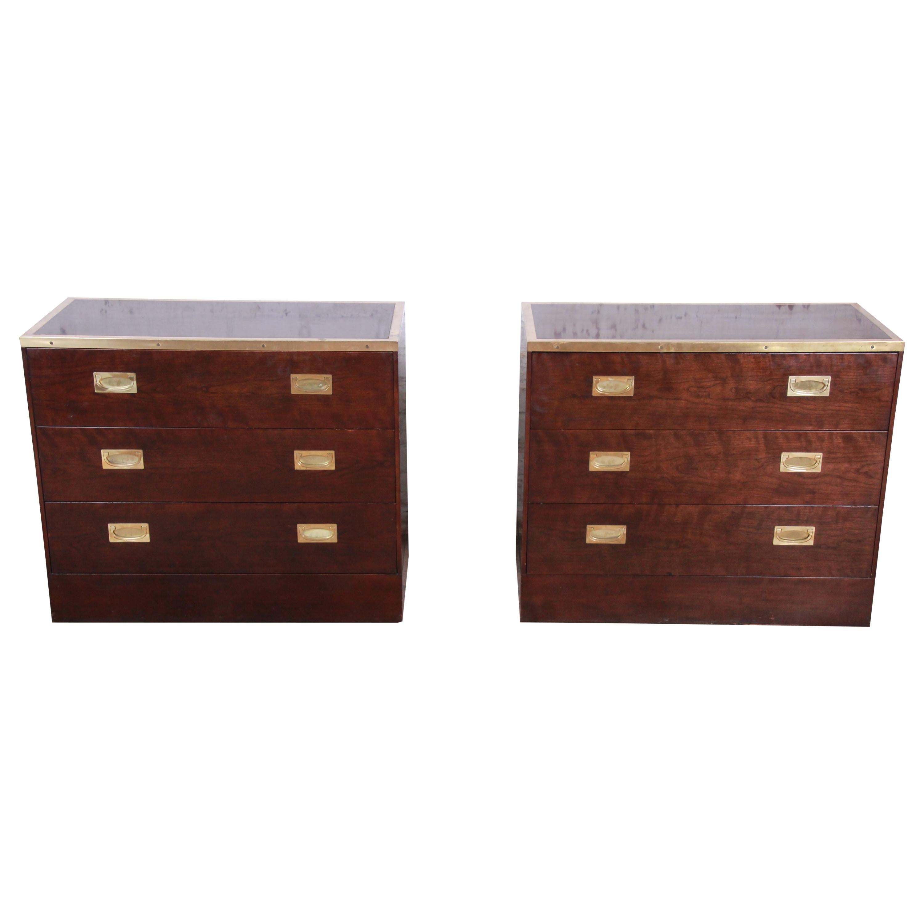 Milo Baughman for Directional Campaign Style Bachelor Chests or Nightstands