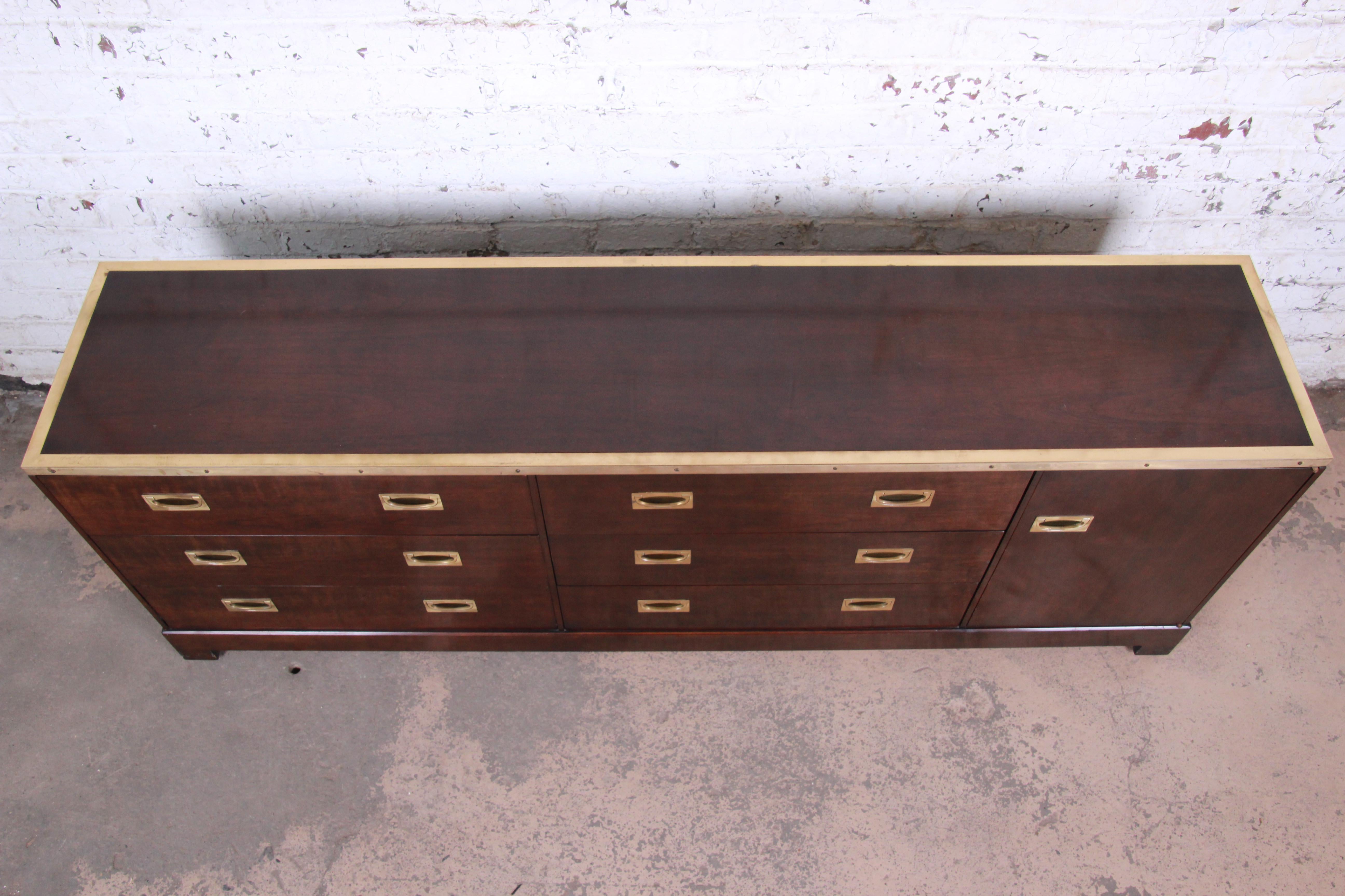 Milo Baughman for Directional Campaign Style Triple Dresser or Credenza In Good Condition In South Bend, IN