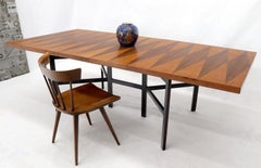 Milo Baughman for Directional Dimond Teak & Walnut Dining Table Gate Legs Base