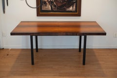 Milo Baughman pour Directional Table de salle à manger en noyer, palissandre, frêne avec 2 abattants