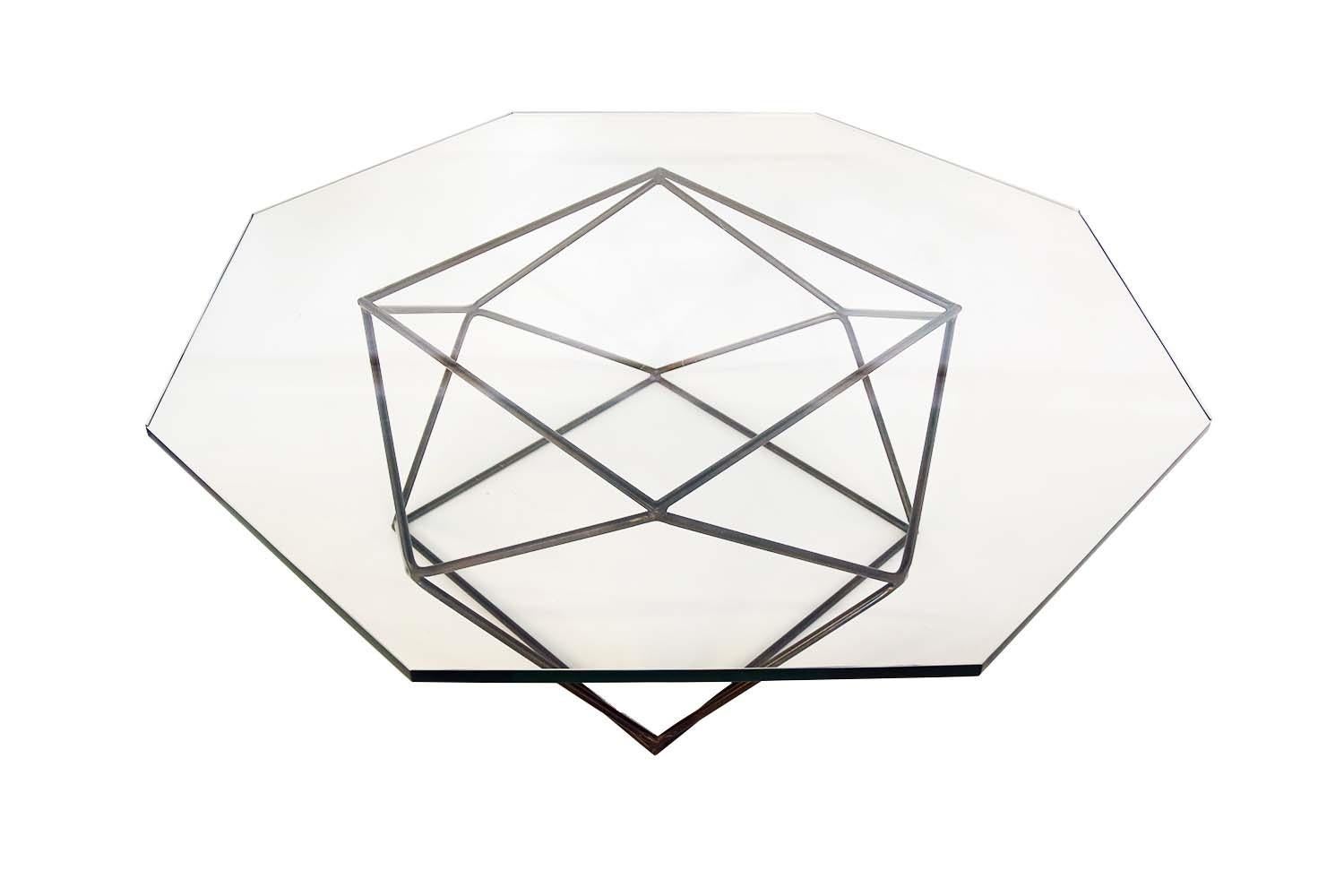 Late 20th Century Milo Baughman for Directional Geometric Bronze Glass Coffee Table For Sale