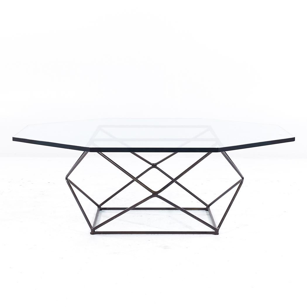 Milo Baughman for Directional Mid Century Geometric Bronze and Glass Coffee Table

This coffee table measures: 48 wide x 48 deep x 16.75 inches high

All pieces of furniture can be had in what we call restored vintage condition. That means the piece