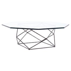 Retro Milo Baughman for Directional MCM Geometric Bronze and Glass Coffee Table