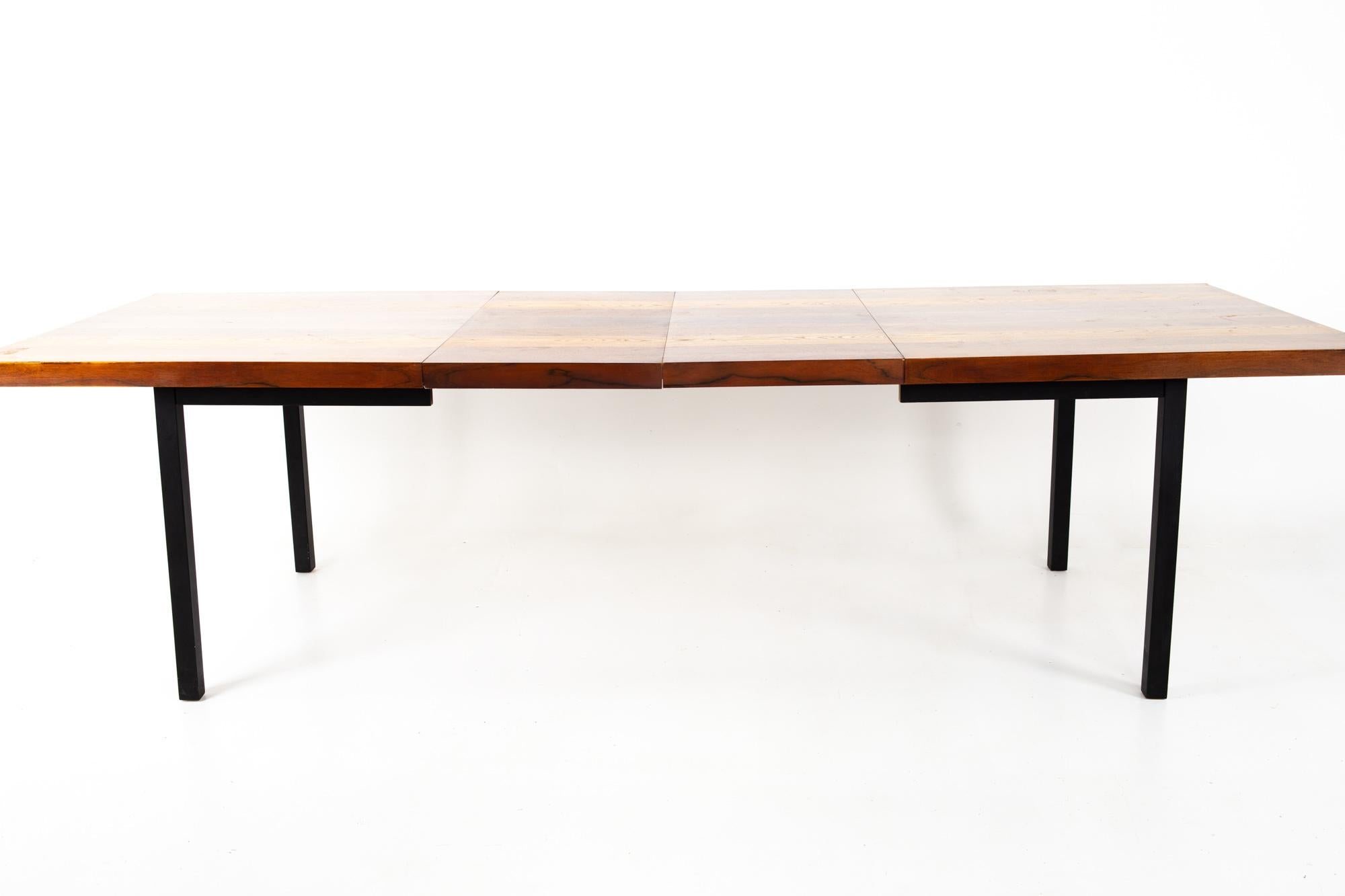 Milo Baughman for Directional MCM Rosewood Walnut and Oak Parsons Dining Table 4