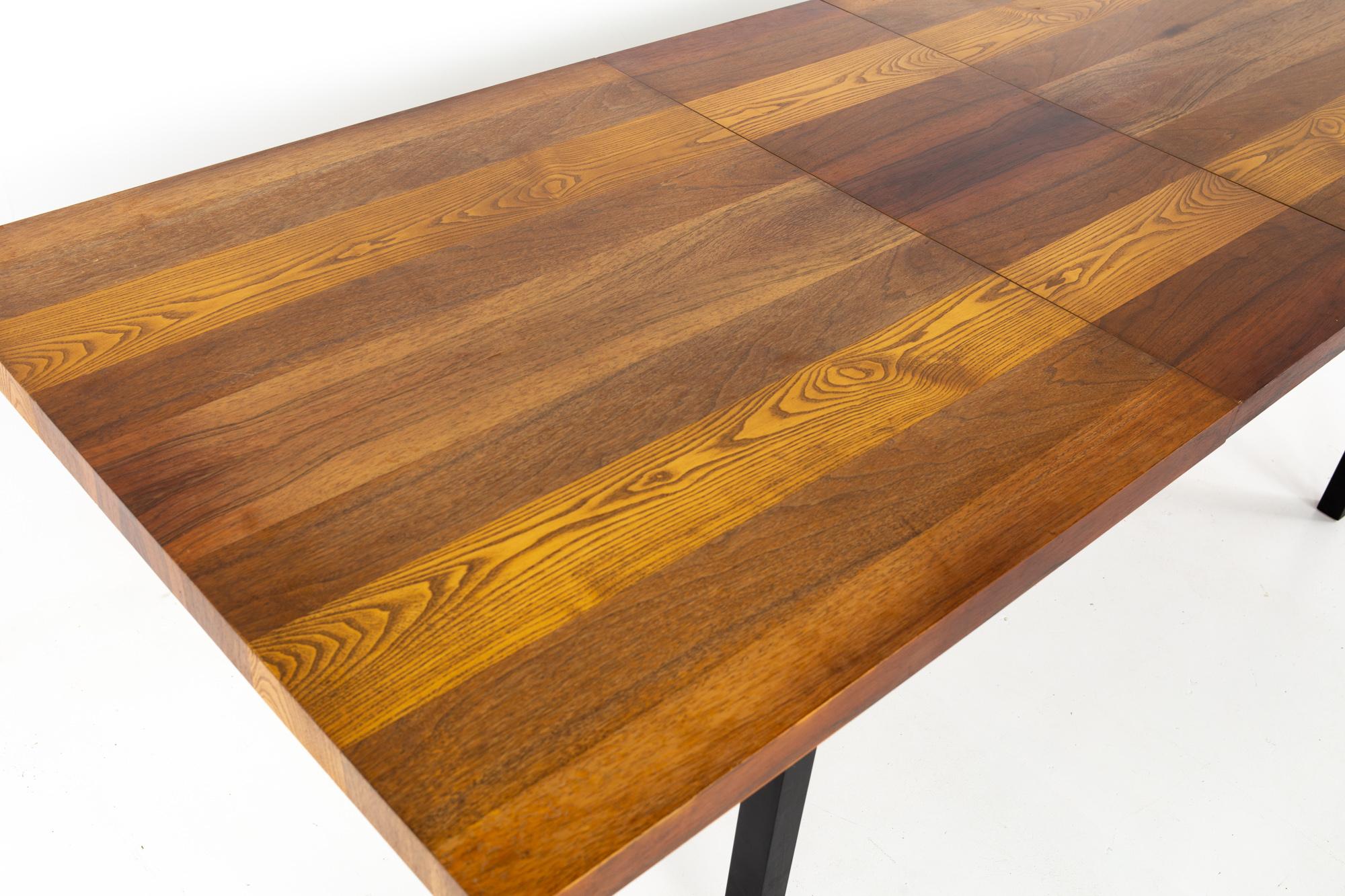 Milo Baughman for Directional MCM Rosewood Walnut and Oak Parsons Dining Table 1