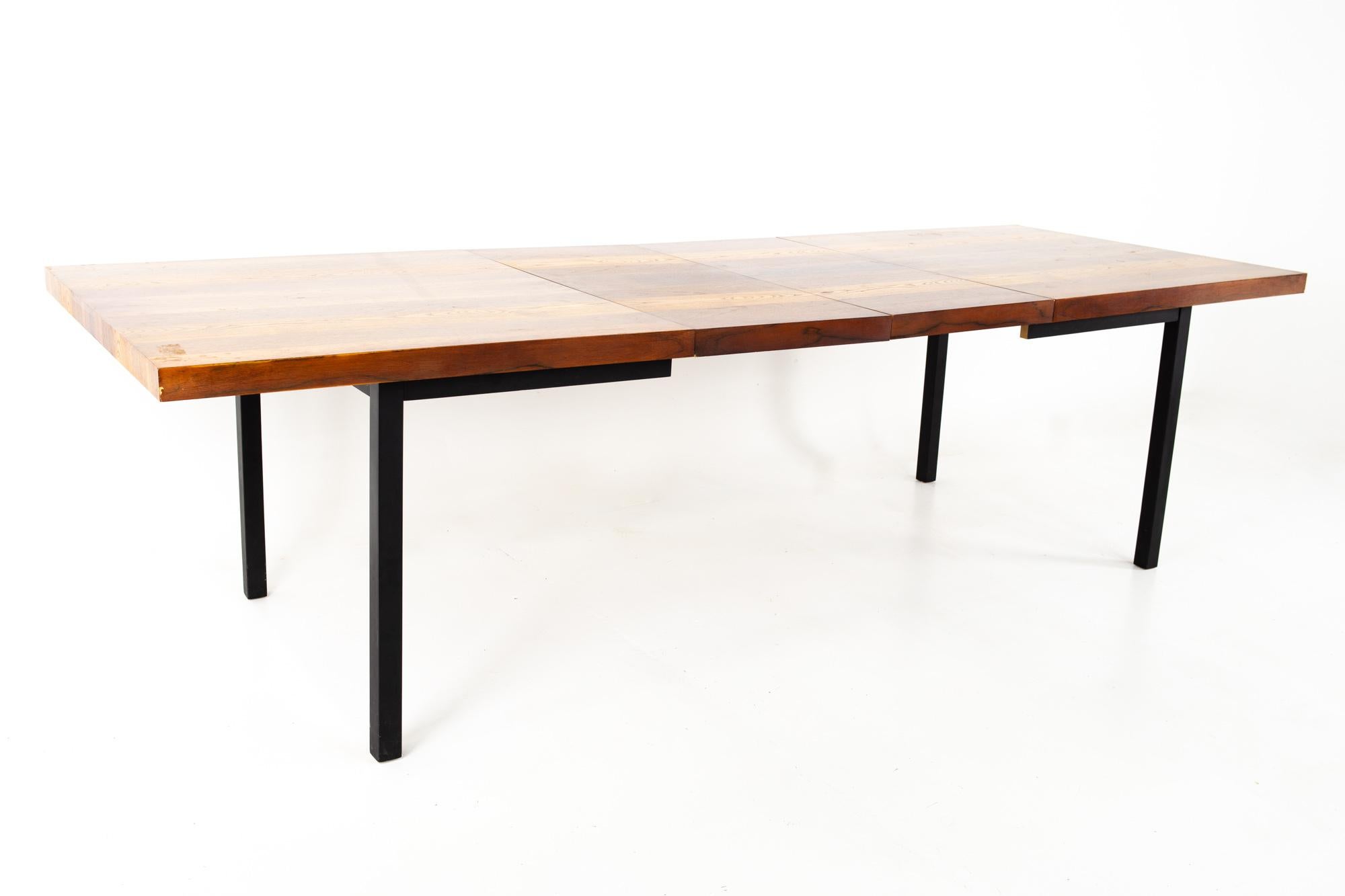 Milo Baughman for Directional MCM Rosewood Walnut and Oak Parsons Dining Table 3