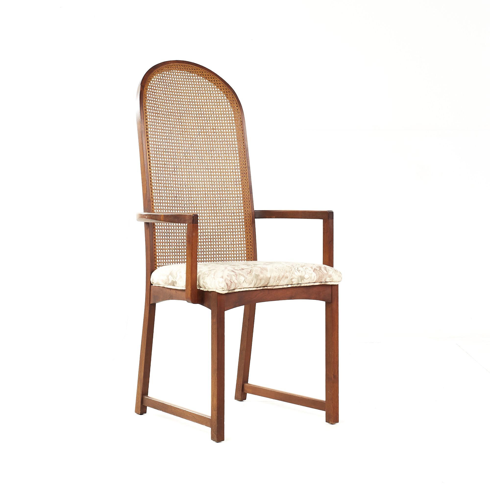Milo Baughman for Directional MCM Walnut and Cane Back Dining Chairs - Set of 6 For Sale 4